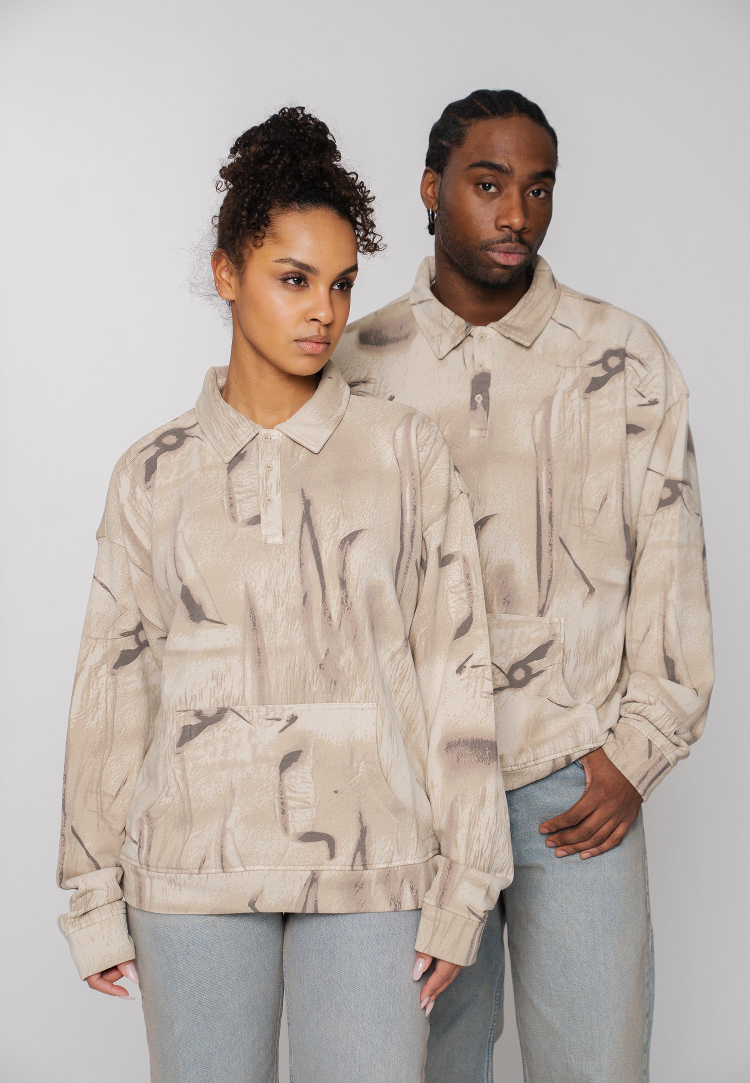 Multiply Apparel Oversize Sweatshirt Polo WILTED Castle Wall – weitere Ansicht 7