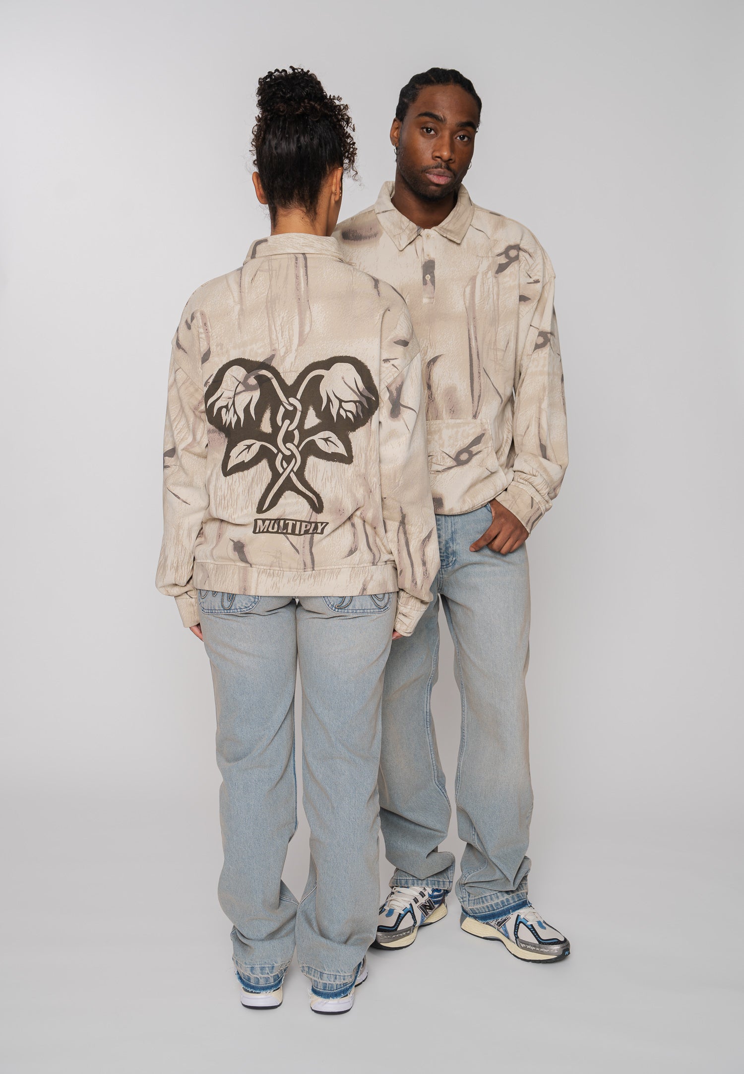 Multiply Apparel Oversize Sweatshirt Polo WILTED Castle Wall – weitere Ansicht 6