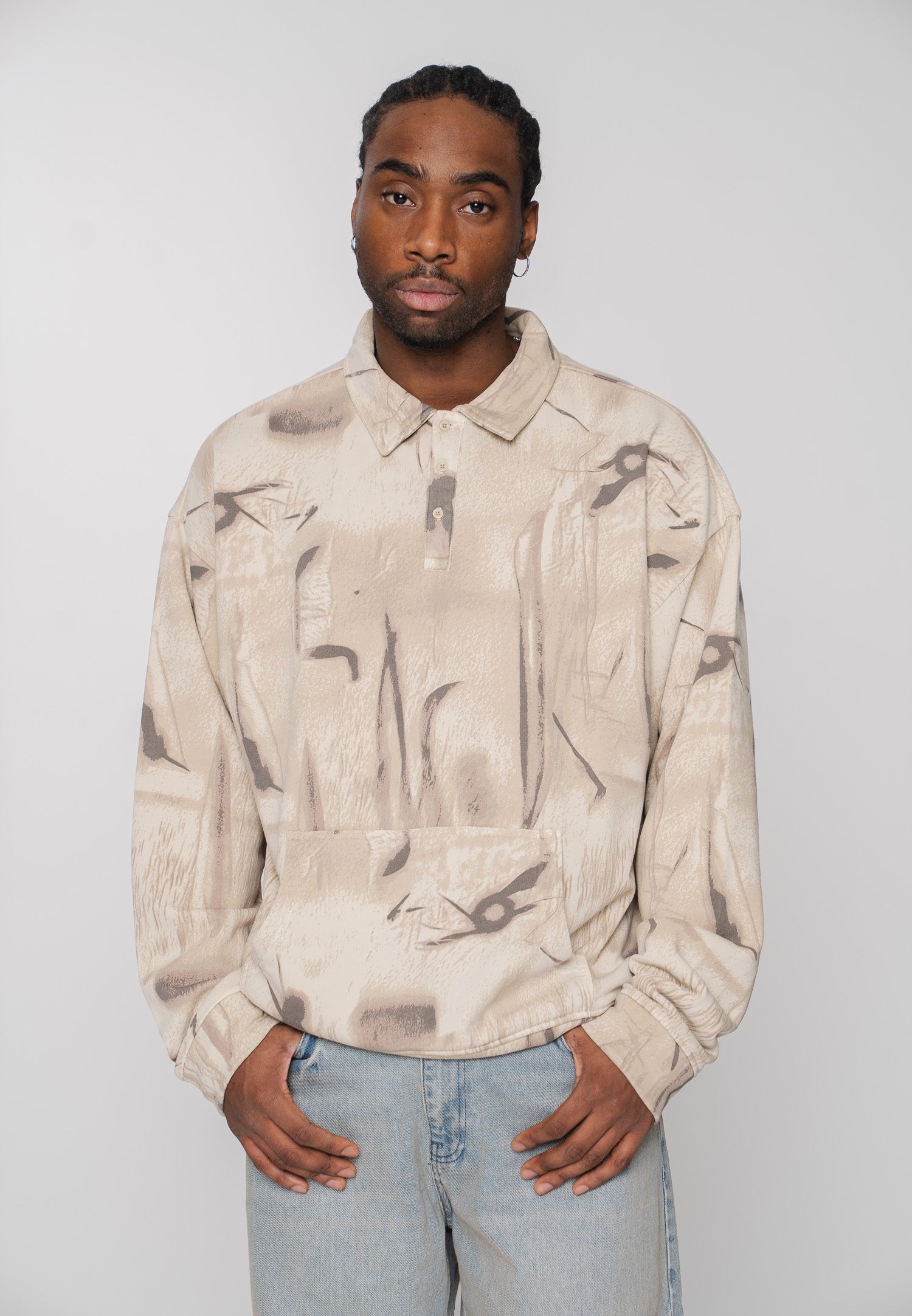 Multiply Apparel Oversize Sweatshirt Polo WILTED Castle Wall – weitere Ansicht 5