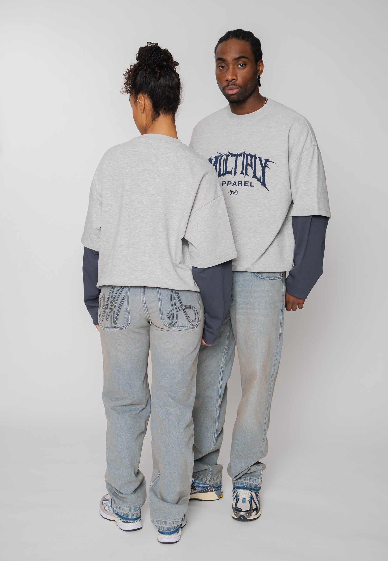 Multiply Apparel Oversize Sweatshirt GRUNGE Grey Melange – weitere Ansicht 5