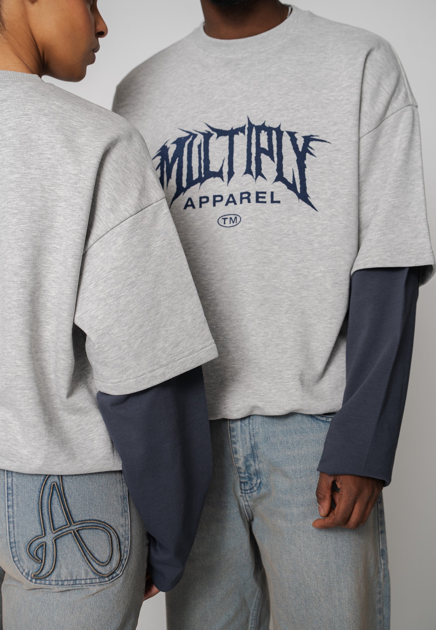 Multiply Apparel Oversize Sweatshirt GRUNGE Grey Melange – weitere Ansicht 4