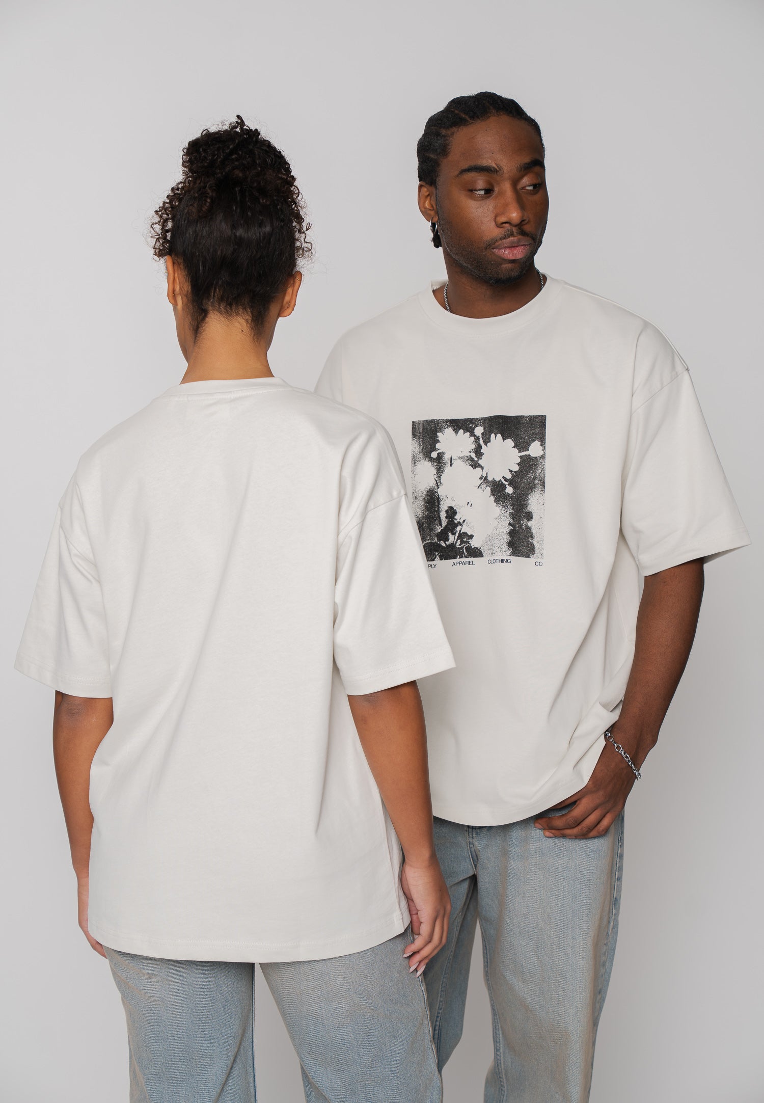 Multiply Apparel T-Shirt BOTANIC Vasporous Gray – Frontalansicht