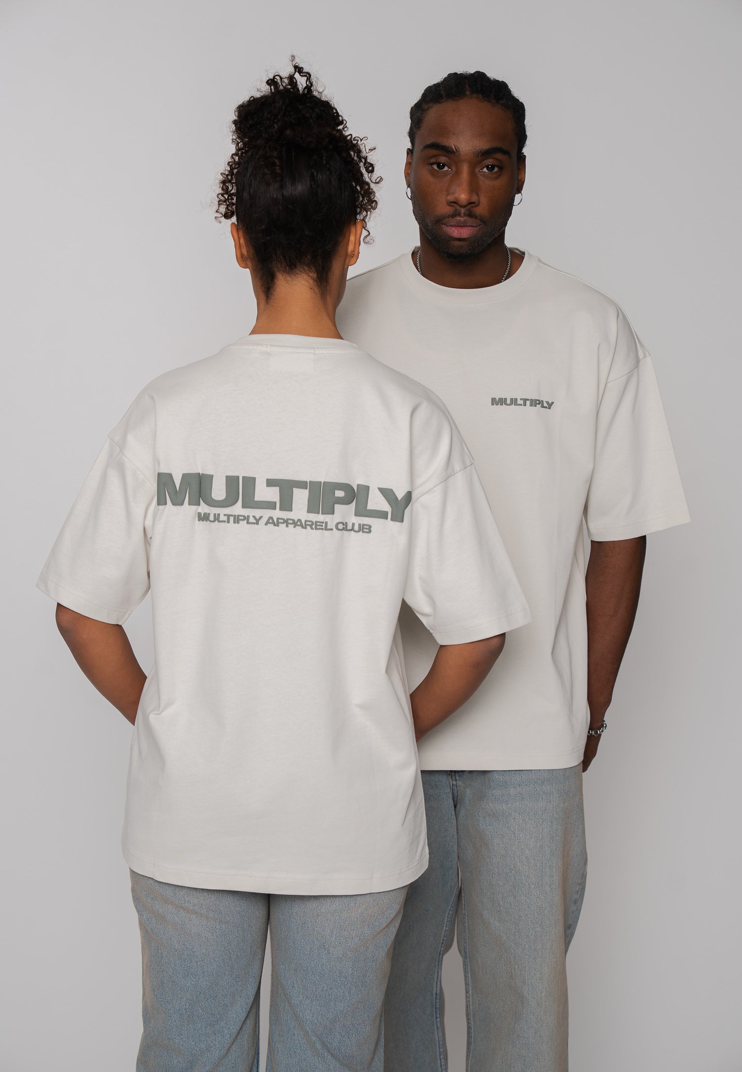 Multiply Apparel Oversize T-shirt MULTIPLY Vasporous Gray – Frontalansicht