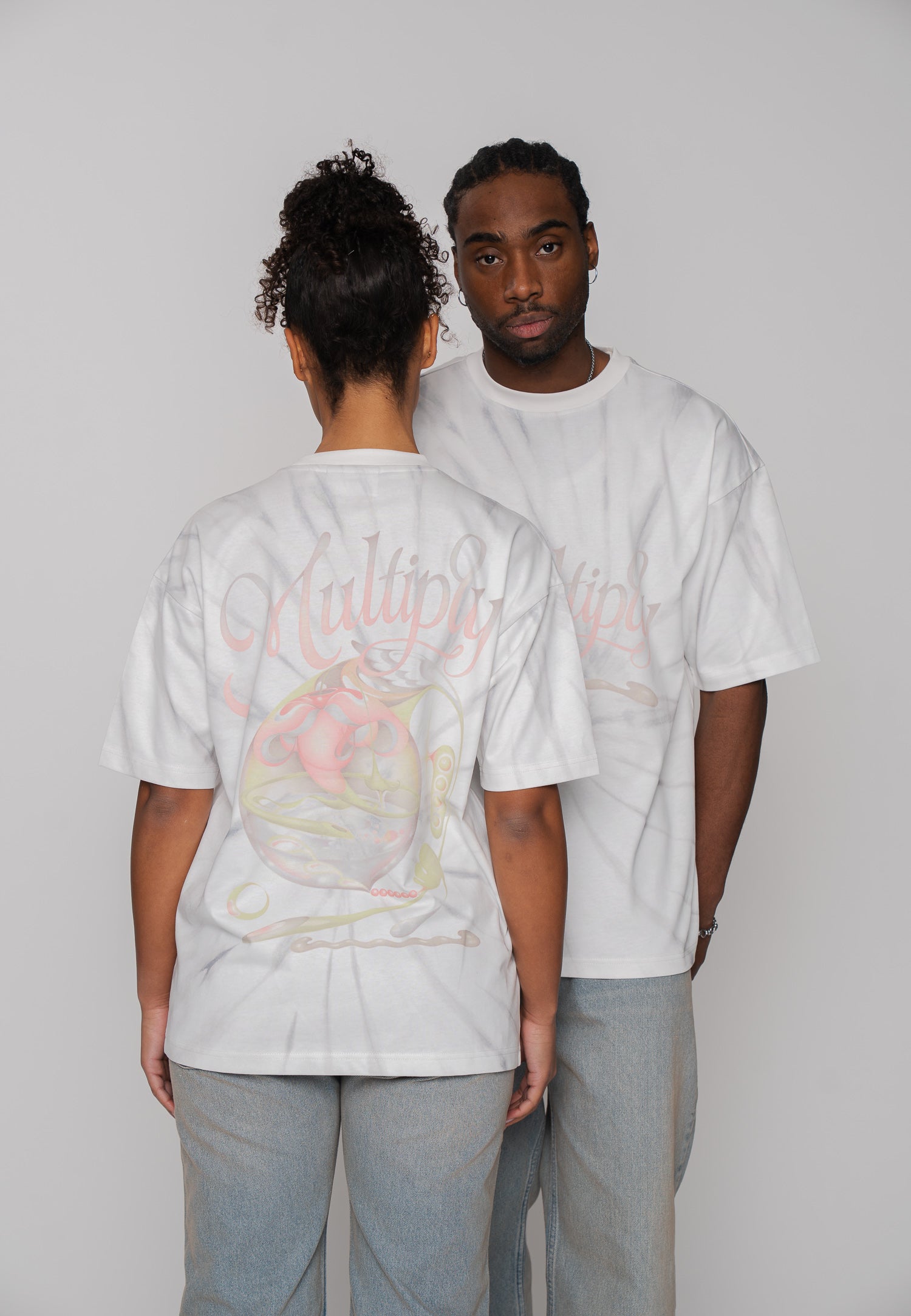 Multiply Apparel T-Shirt UTOPIA Vasporous Gray – Frontalansicht