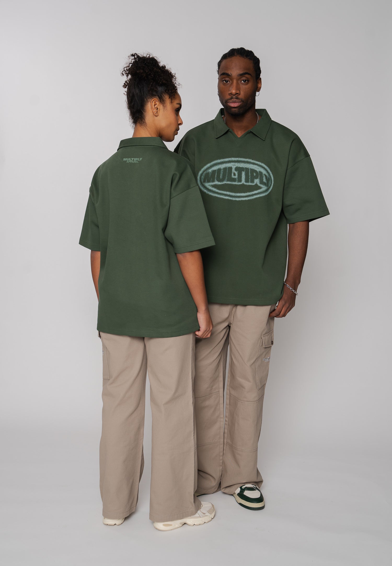 Multiply Apparel Oversize Short Sleeve Polo ECLIPSE Duck Green – weitere Ansicht 3