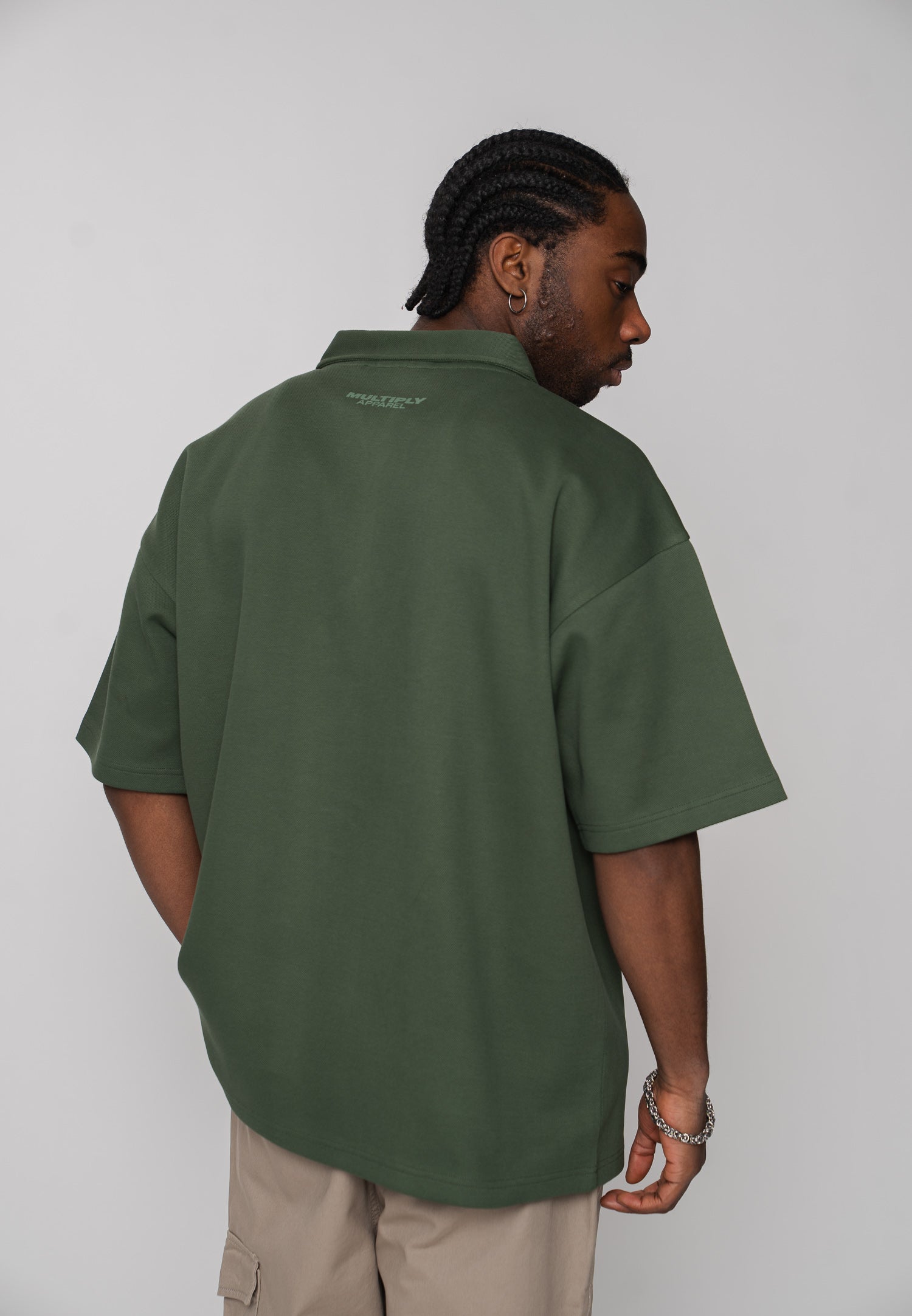 Multiply Apparel Oversize Short Sleeve Polo ECLIPSE Duck Green – weitere Ansicht 6