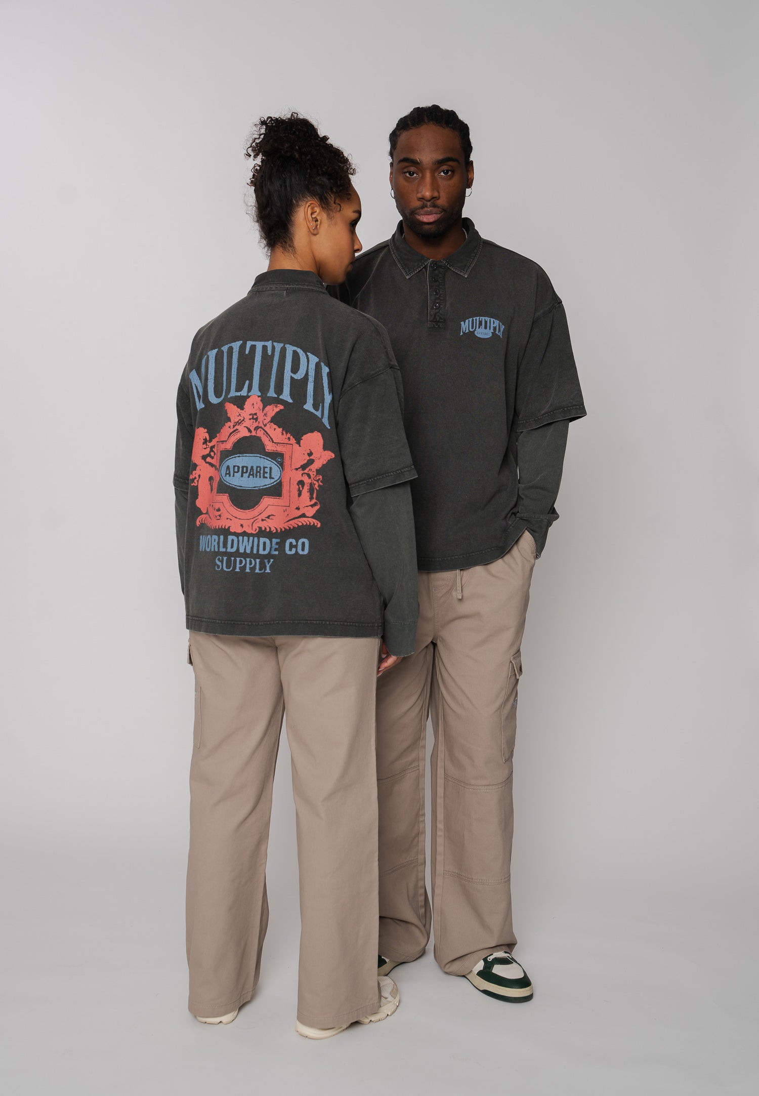 Oversize Longsleeve WORLDWIDE Black Soda Washed