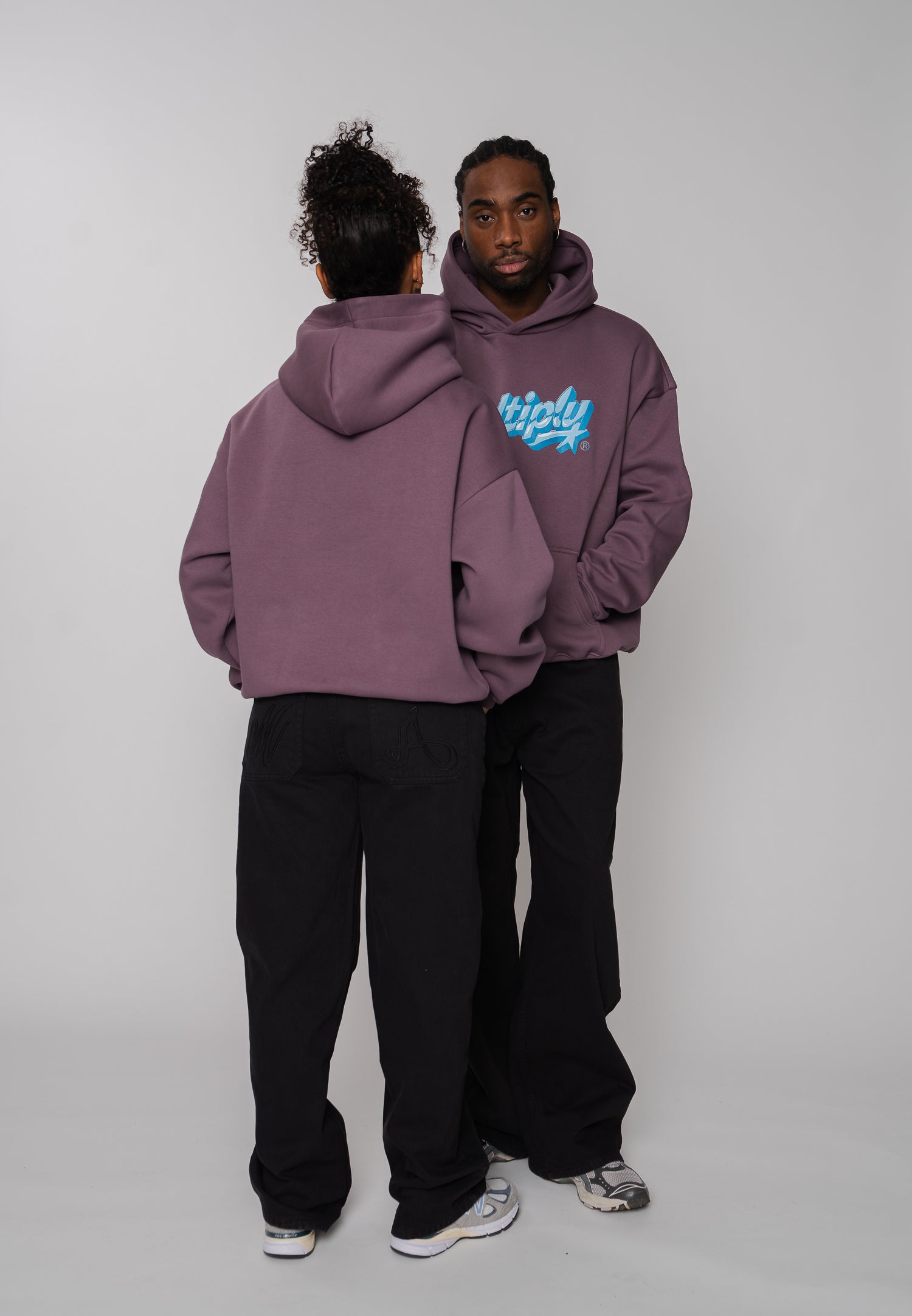 Multiply Apparel Oversize Hoodie ICE Black Plum – weitere Ansicht 4