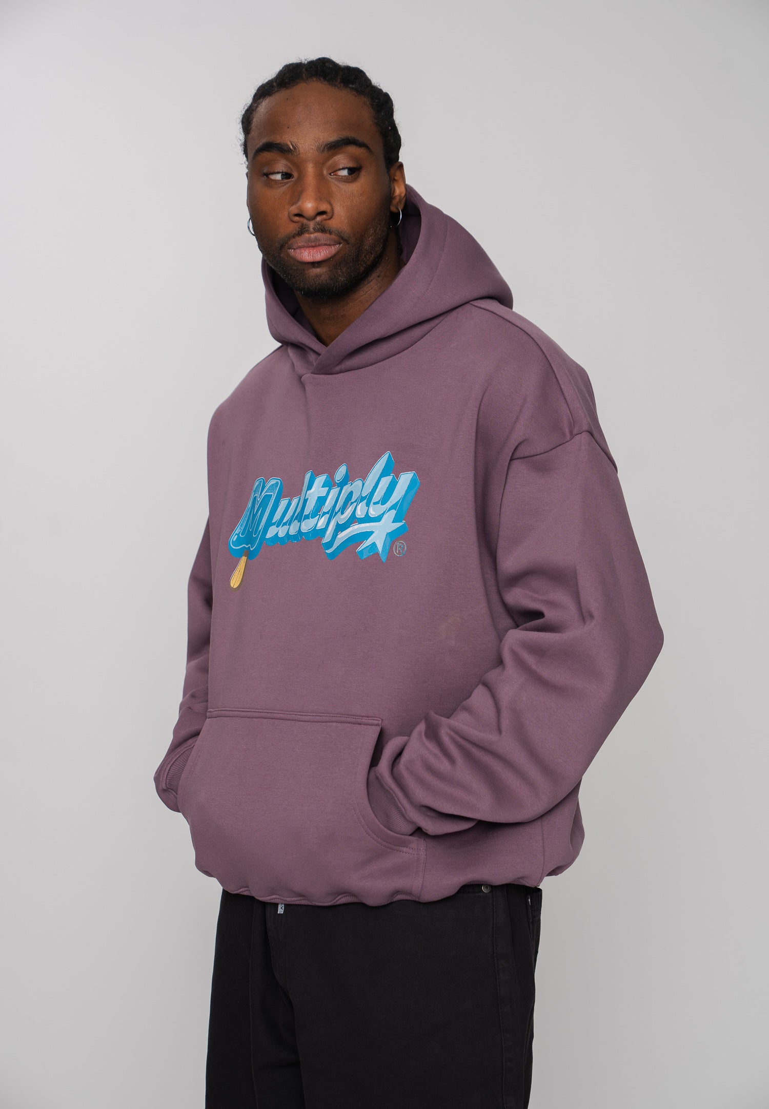 Oversize Hoodie ICE Black Plum