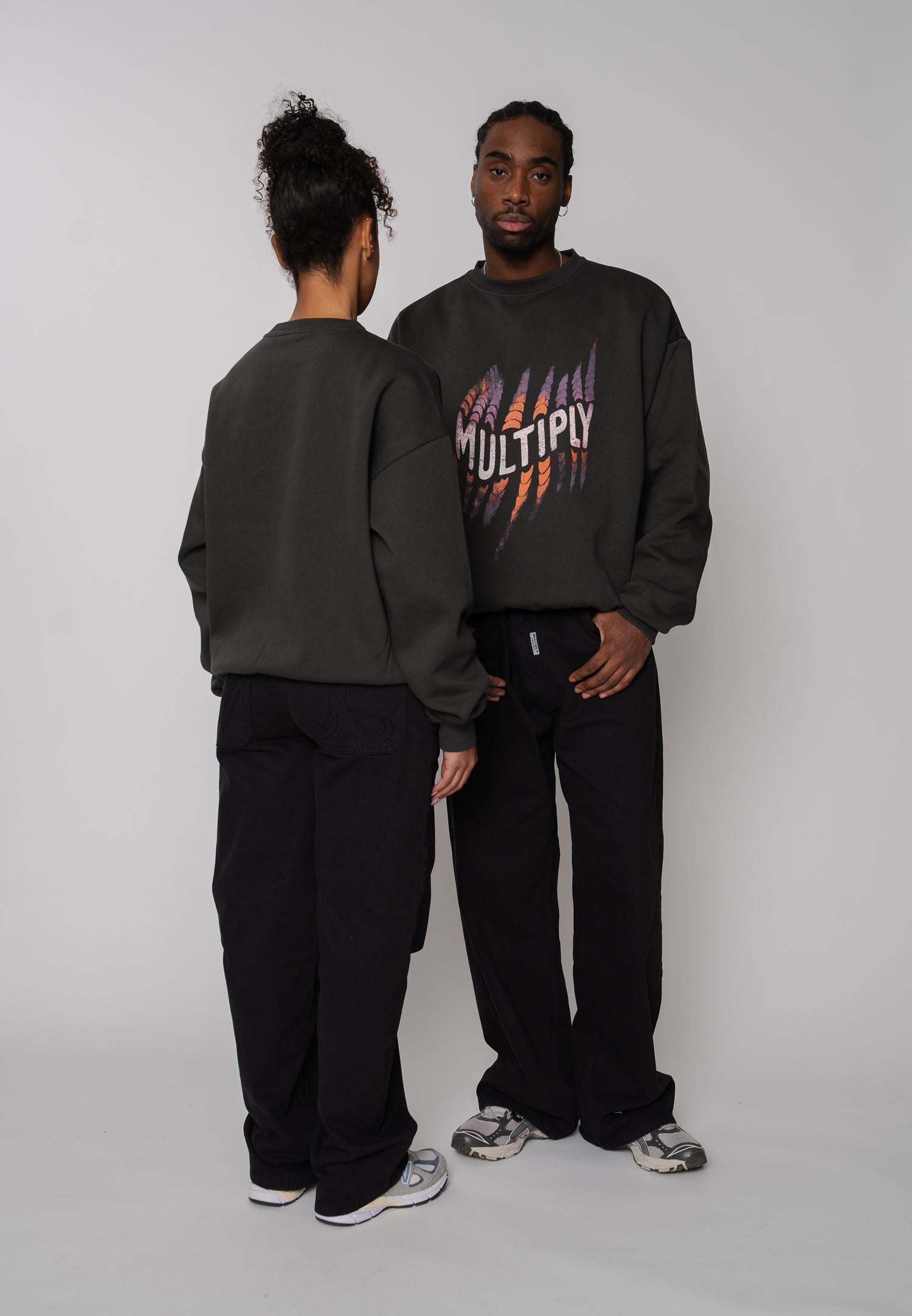Multiply Apparel Oversize Sweatshirt WATERCOLOUR Phantom Washed – weitere Ansicht 5