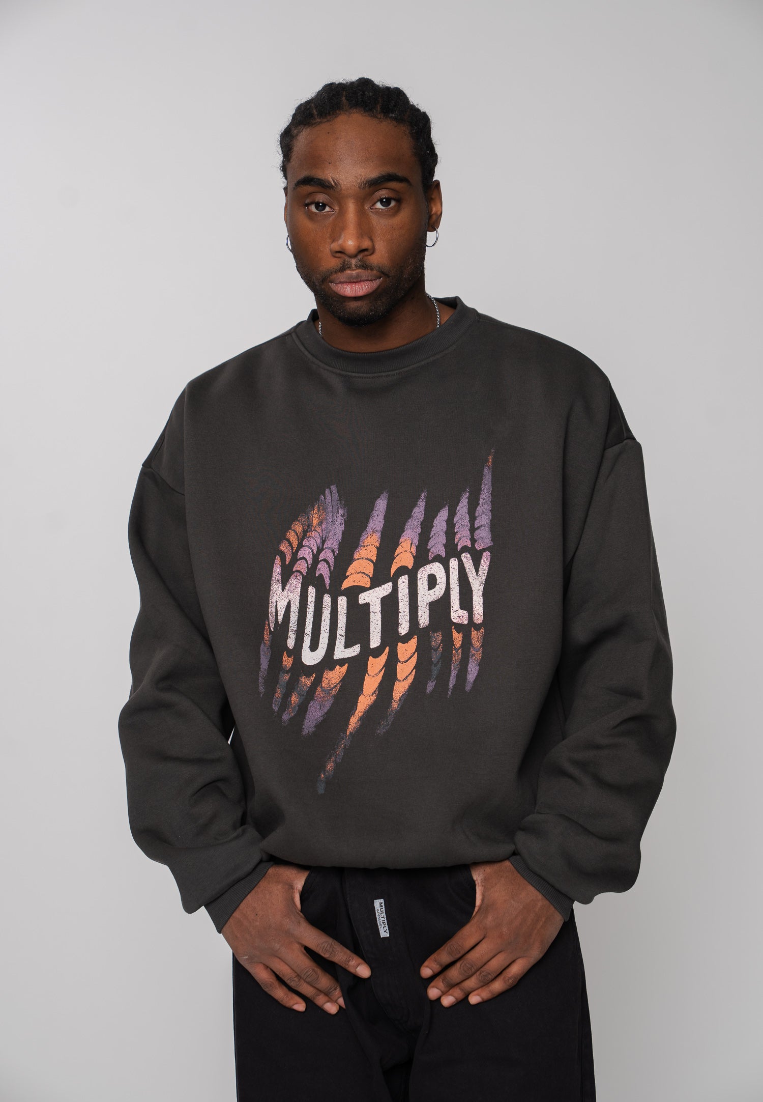 Multiply Apparel Oversize Sweatshirt WATERCOLOUR Phantom Washed – weitere Ansicht 6