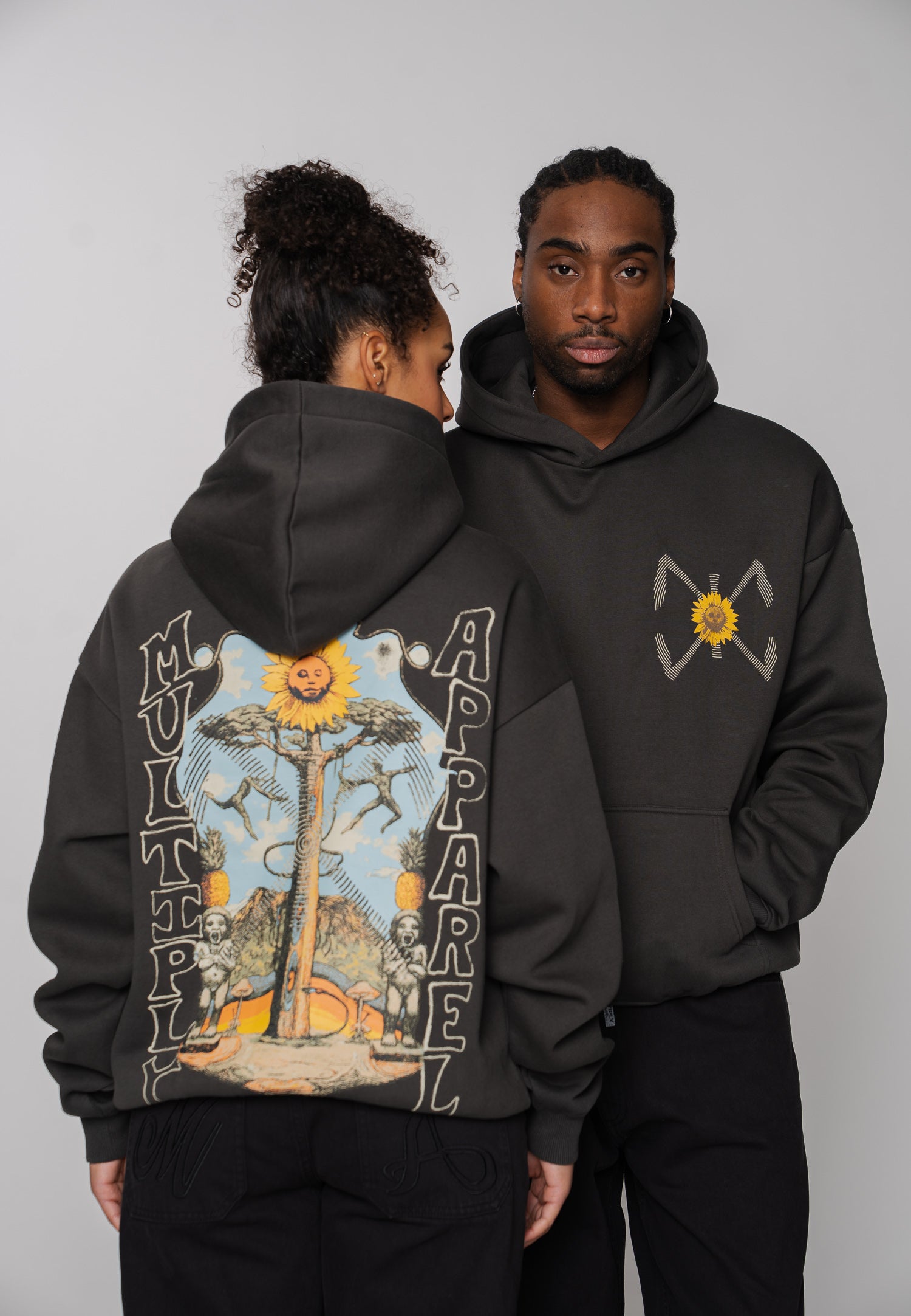 Multiply Apparel Hoodie PROPHECY Phantom Washed – Frontalansicht