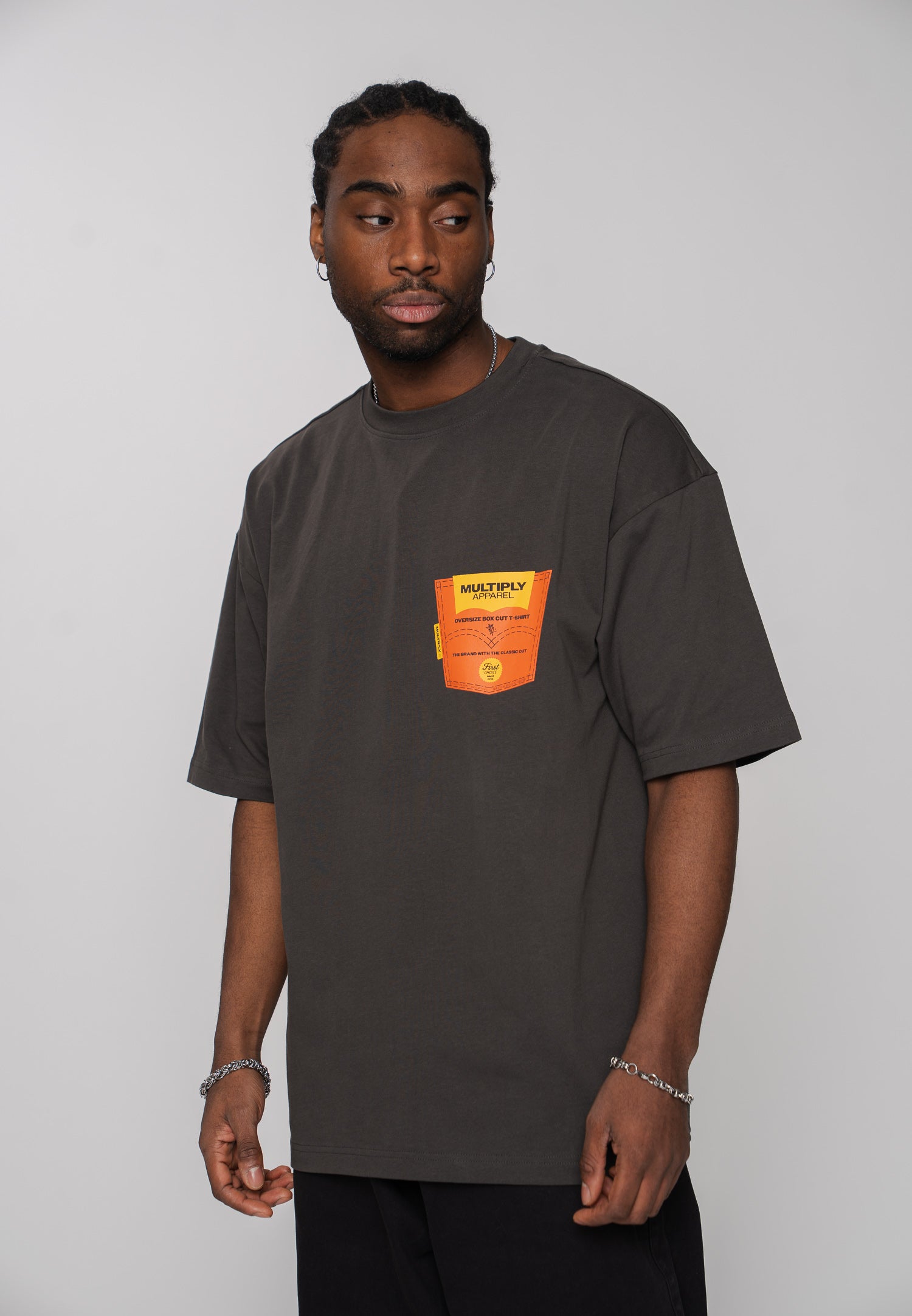 Multiply Apparel Oversize T-Shirt HIPPODROME Phantom Washed – weitere Ansicht 6