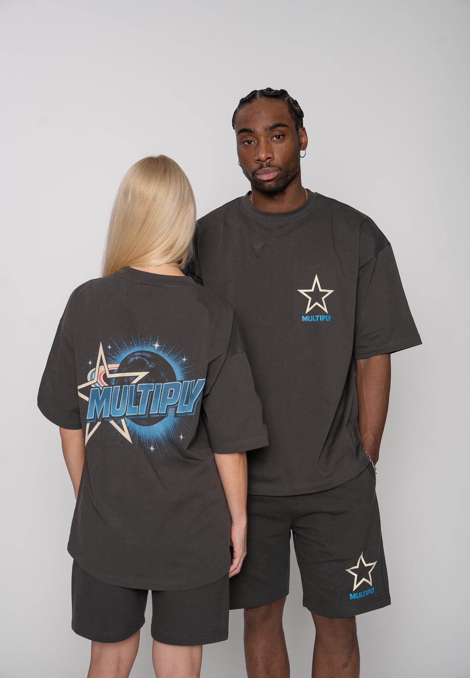 Multiply Apparel Oversize T-Shirt MULTI UNI Phantom Washed – Frontalansicht