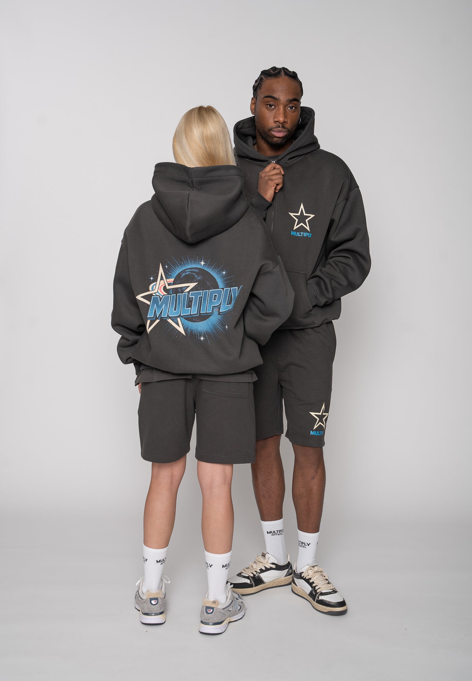Multiply Apparel Zip Hoodie MULTI-VERSE Phantom Washed – weitere Ansicht 3