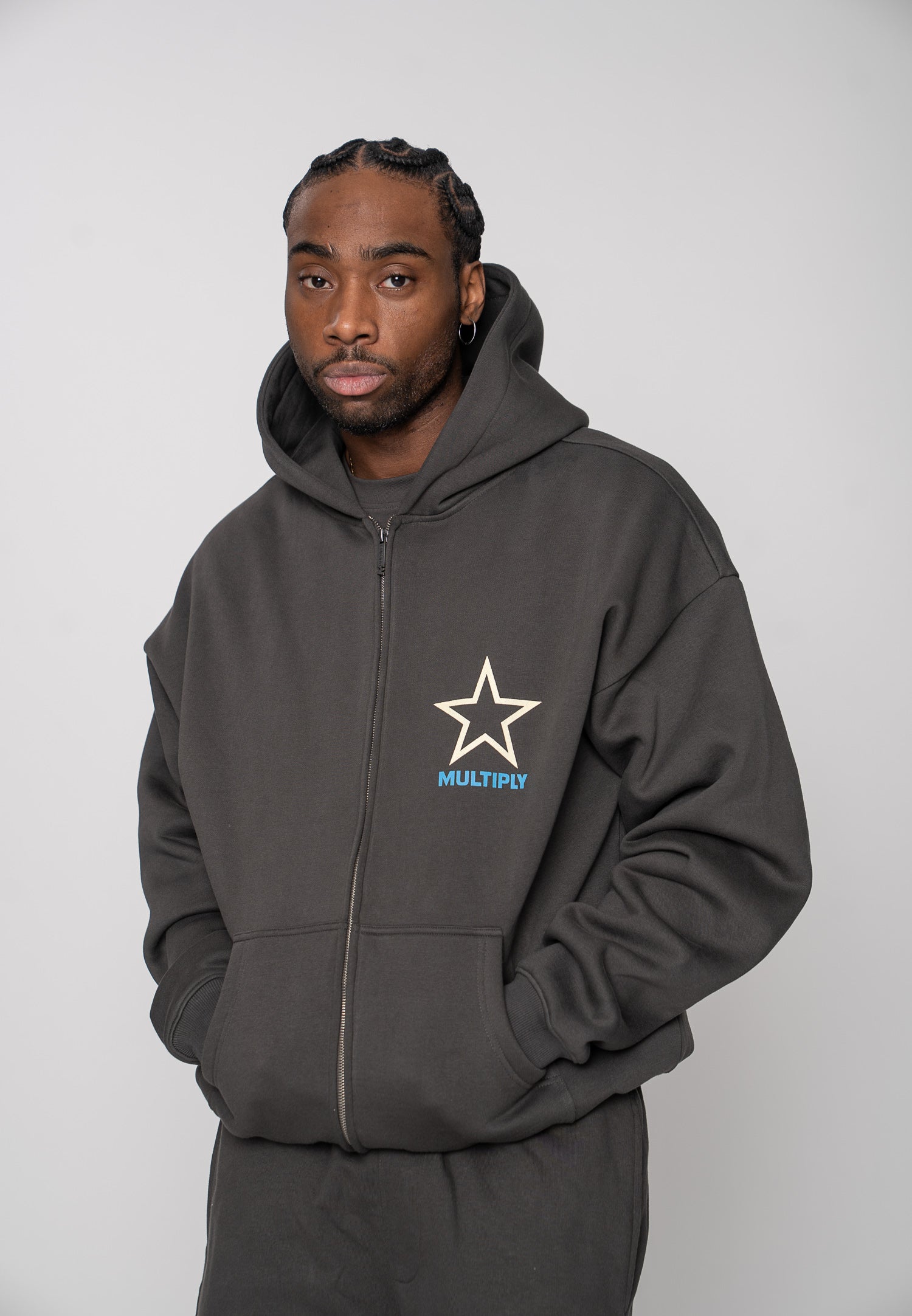 Multiply Apparel Zip Hoodie MULTI-VERSE Phantom Washed – weitere Ansicht 5