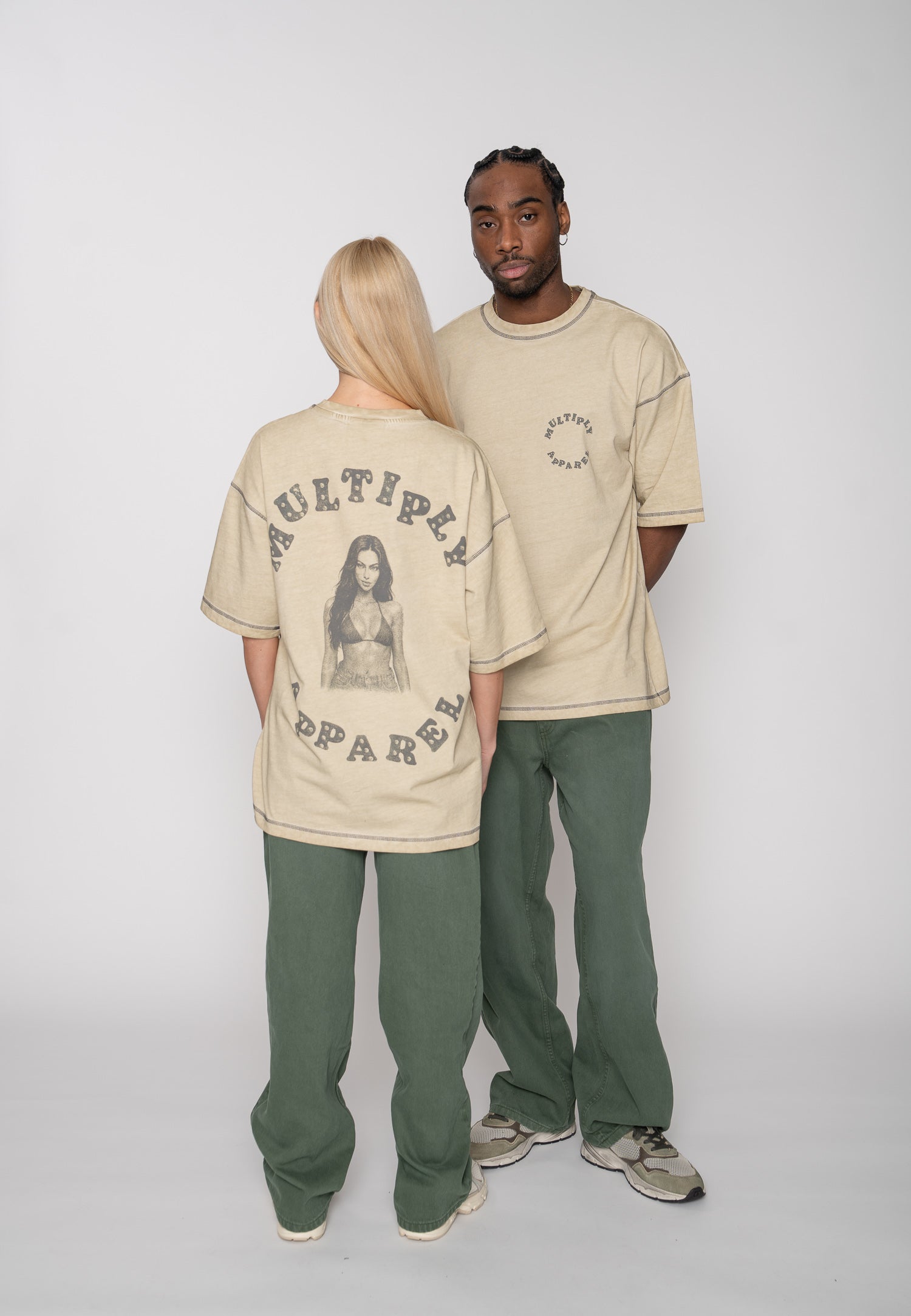Multiply Apparel Oversize T-Shirt PIN UP Overcast – weitere Ansicht 3