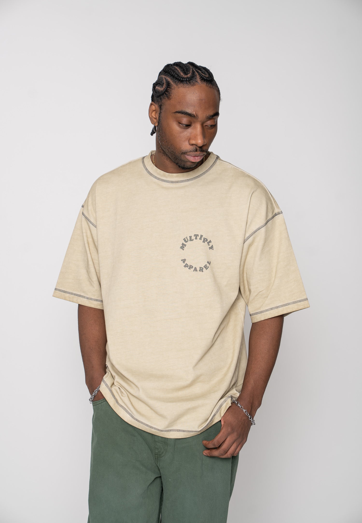 Oversize longsleeve HORSE SKETCH Black Soda Washed