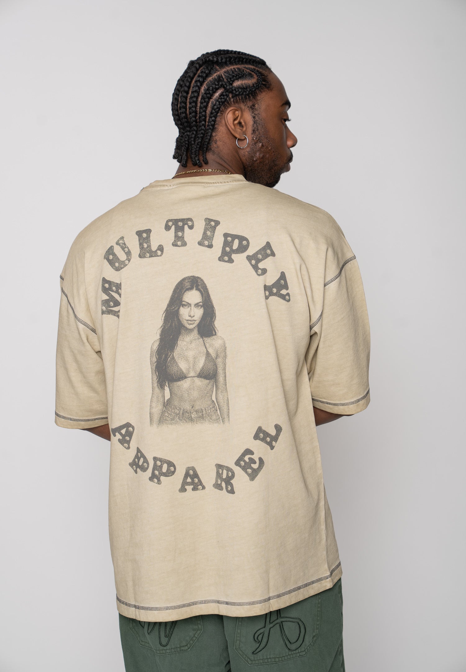 Multiply Apparel Oversize T-Shirt PIN UP Overcast – weitere Ansicht 6