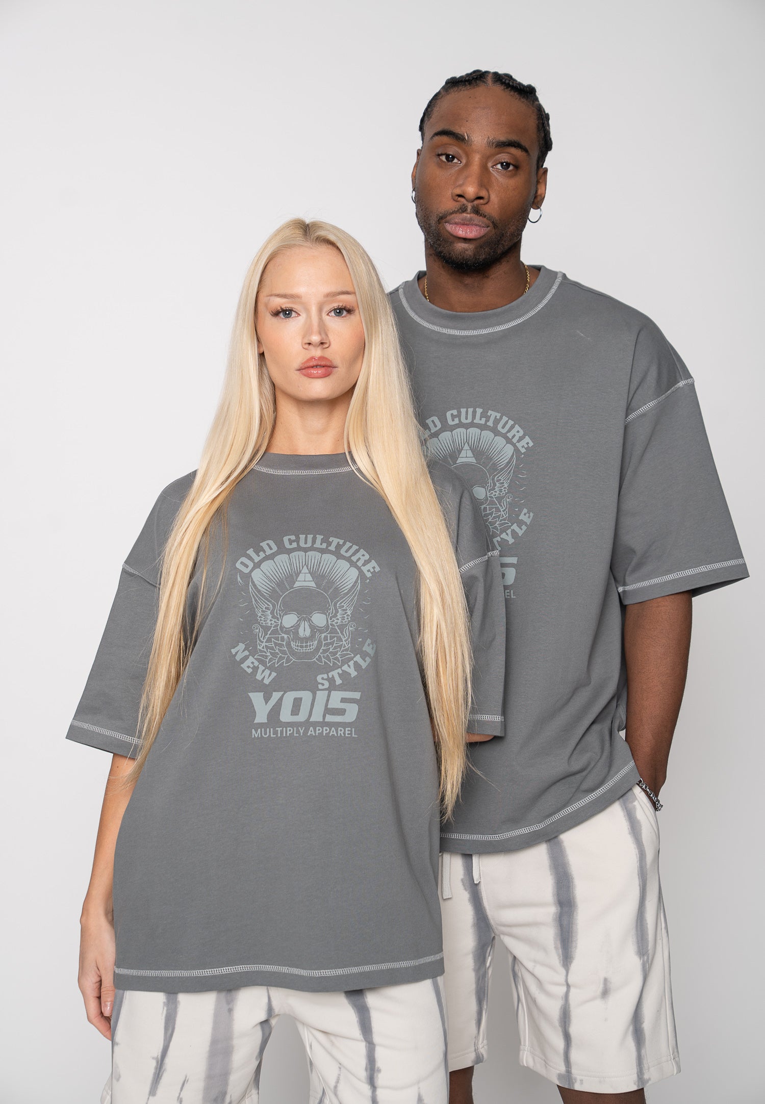 Multiply Apparel Oversize T-Shirt CULTURE STYLE Gargoyle – Frontalansicht