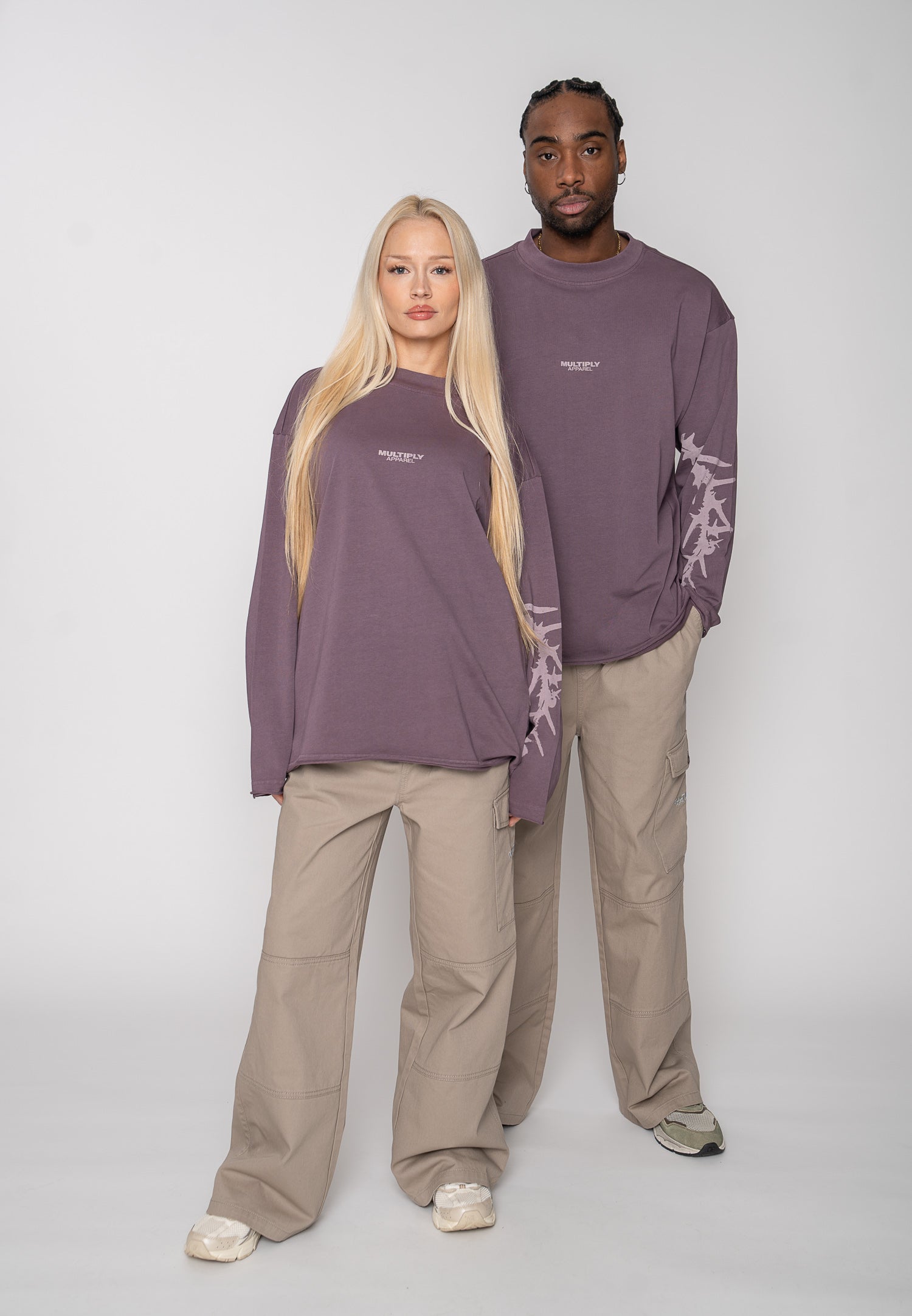 Multiply Apparel Longsleeve THORN Black Plum – weitere Ansicht 2