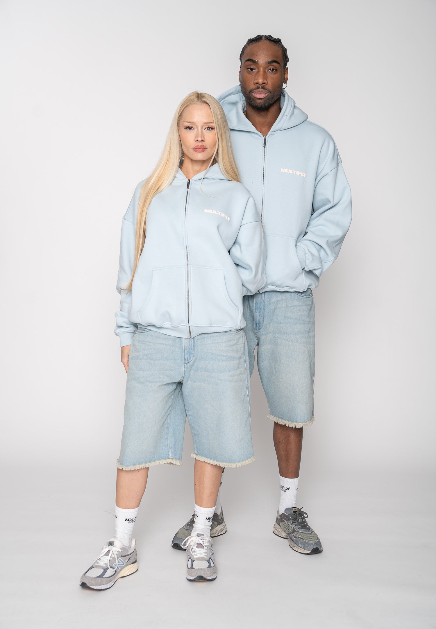 Multiply Apparel Zip Hoodie MULTIPLY Baby Blue – weitere Ansicht 2