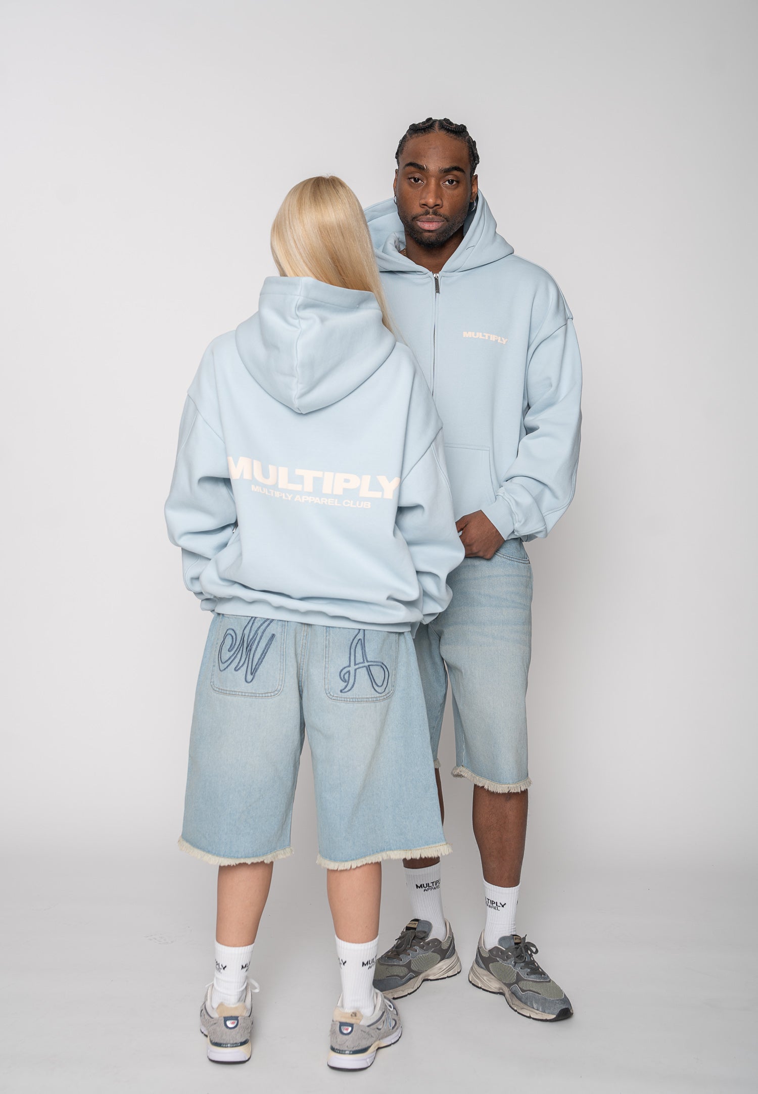 Multiply Apparel Zip Hoodie MULTIPLY Baby Blue – weitere Ansicht 3
