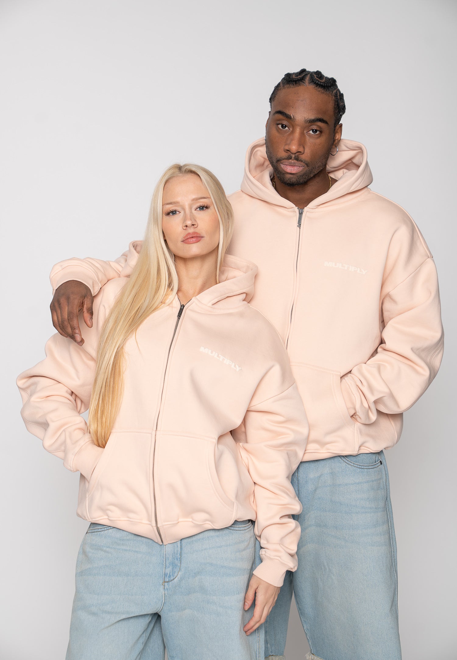 Multiply Apparel Zip Hoodie MULTIPLY Peach Powder – weitere Ansicht 4