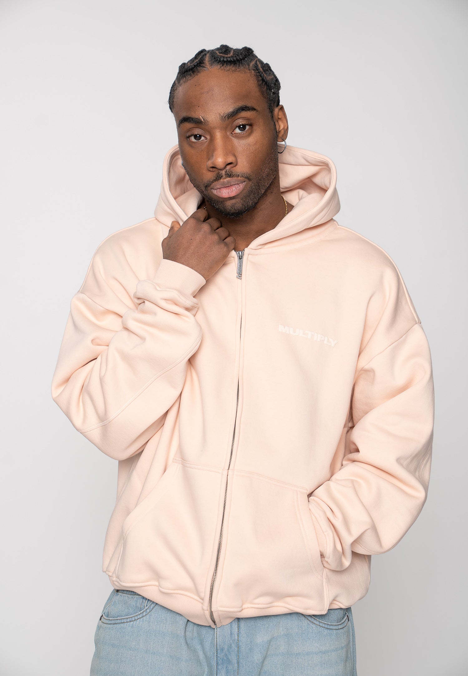 Oversize Zip Hoodie MULTIPLY Black