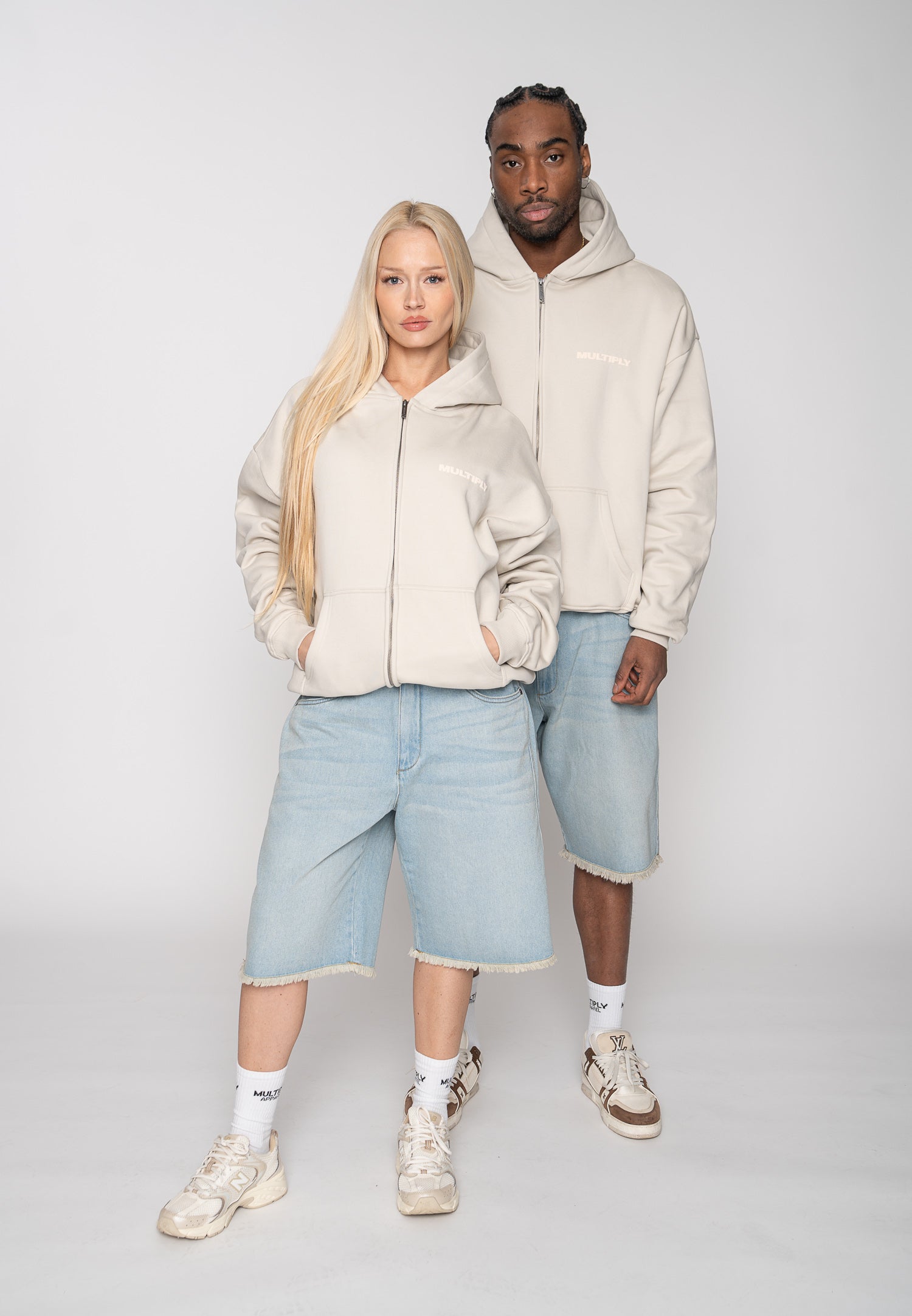 Oversize Zip Hoodie MULTIPLY Black