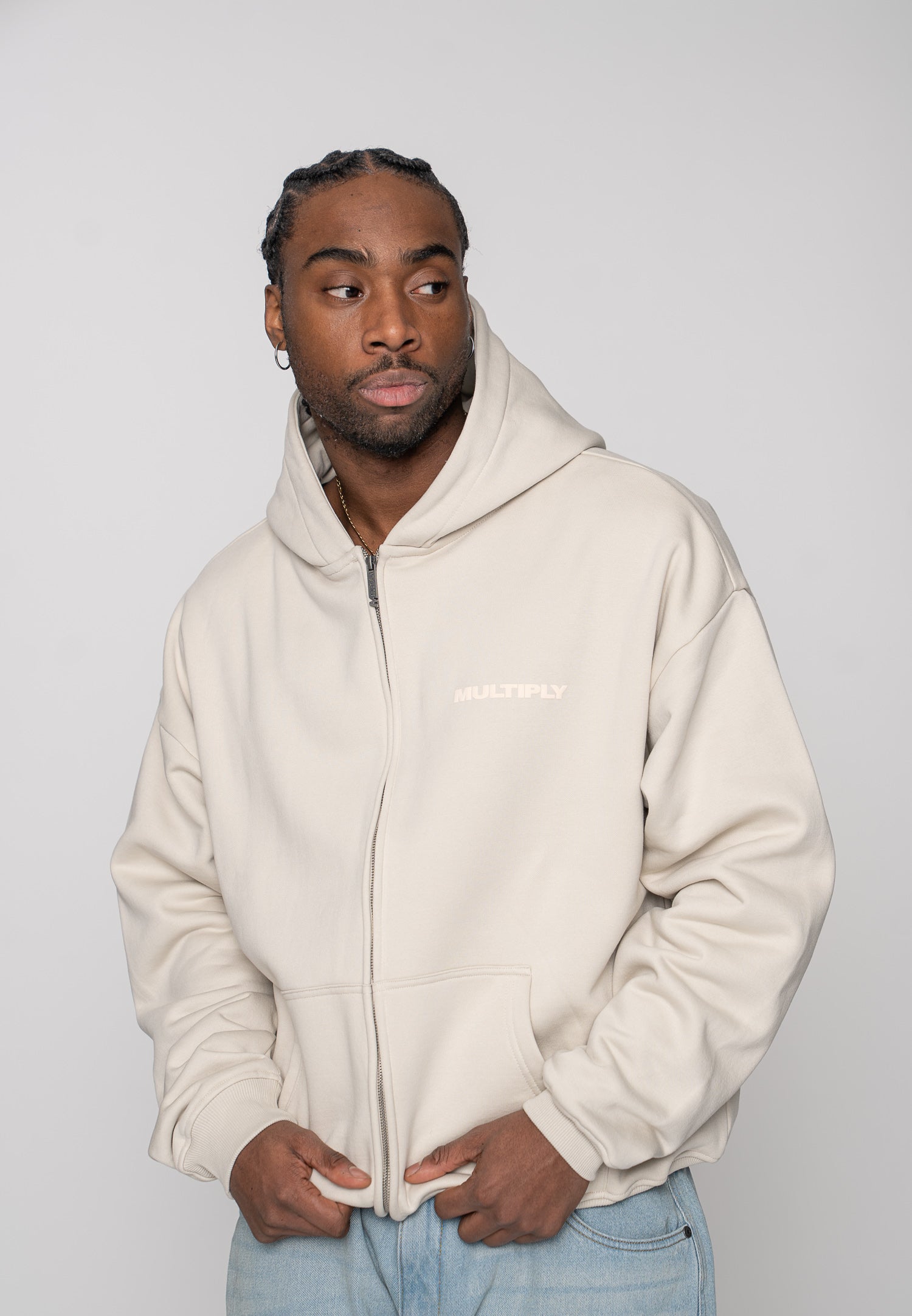 Oversize Zip Hoodie MULTIPLY Black