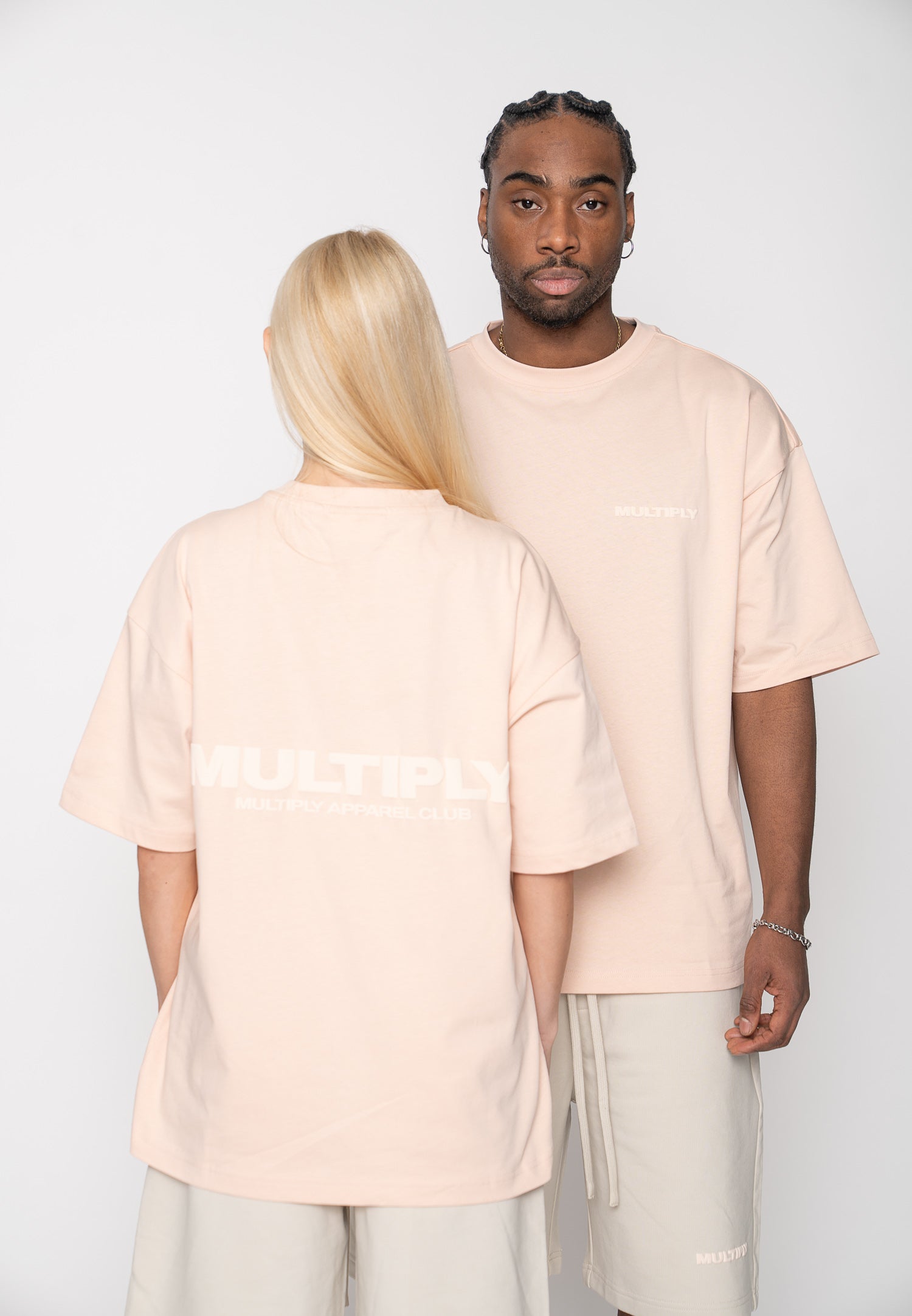 Multiply Apparel Oversize T-shirt MULTIPLY Peach Powder – Frontalansicht