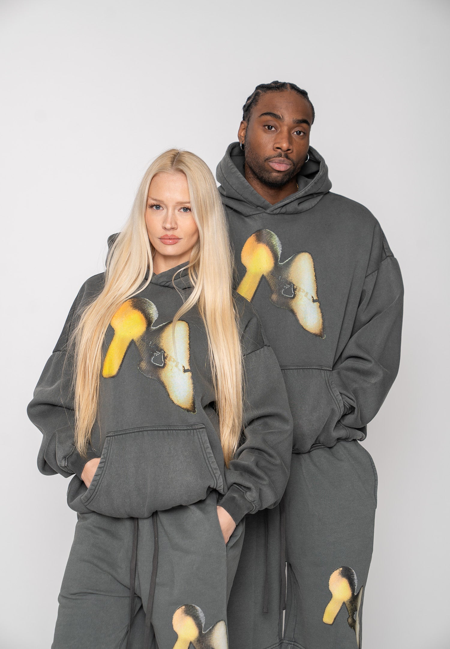 Multiply Apparel Oversize Hoodie SPOTLIGHTS Phantom Washed – Frontalansicht