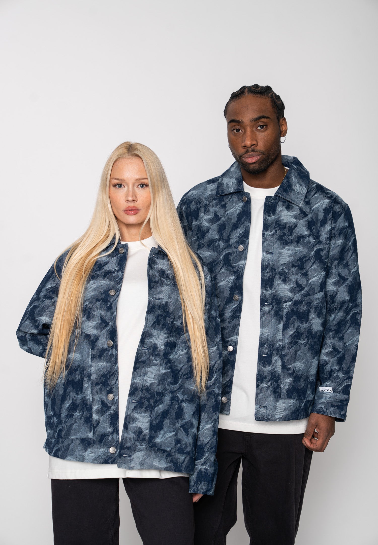 Multiply Apparel Worker Jacket RIPPLE Midnight Navy – Frontalansicht