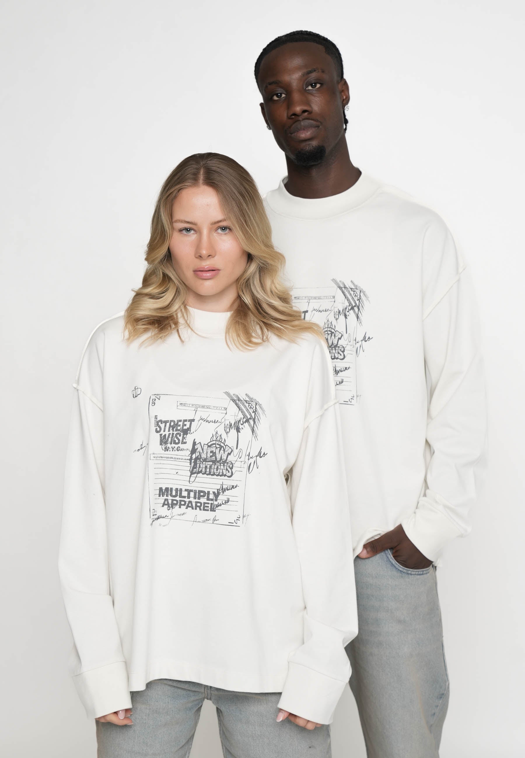 Oversize Longsleeve T-shirt STREET WISE Vasporous Gray