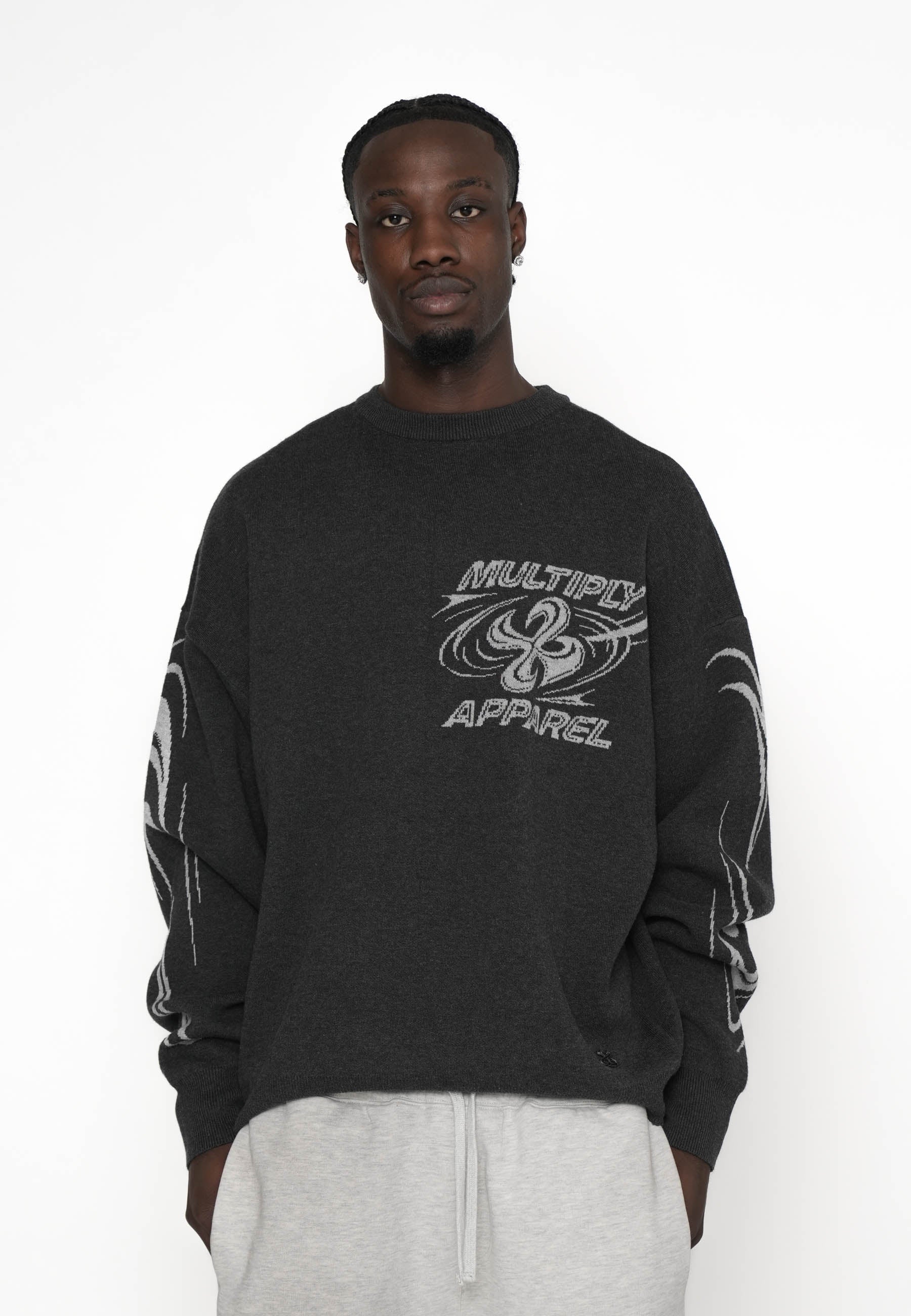 Multiply Apparel Oversize Sweatshirt TATTOED Anthrazit – weitere Ansicht 3