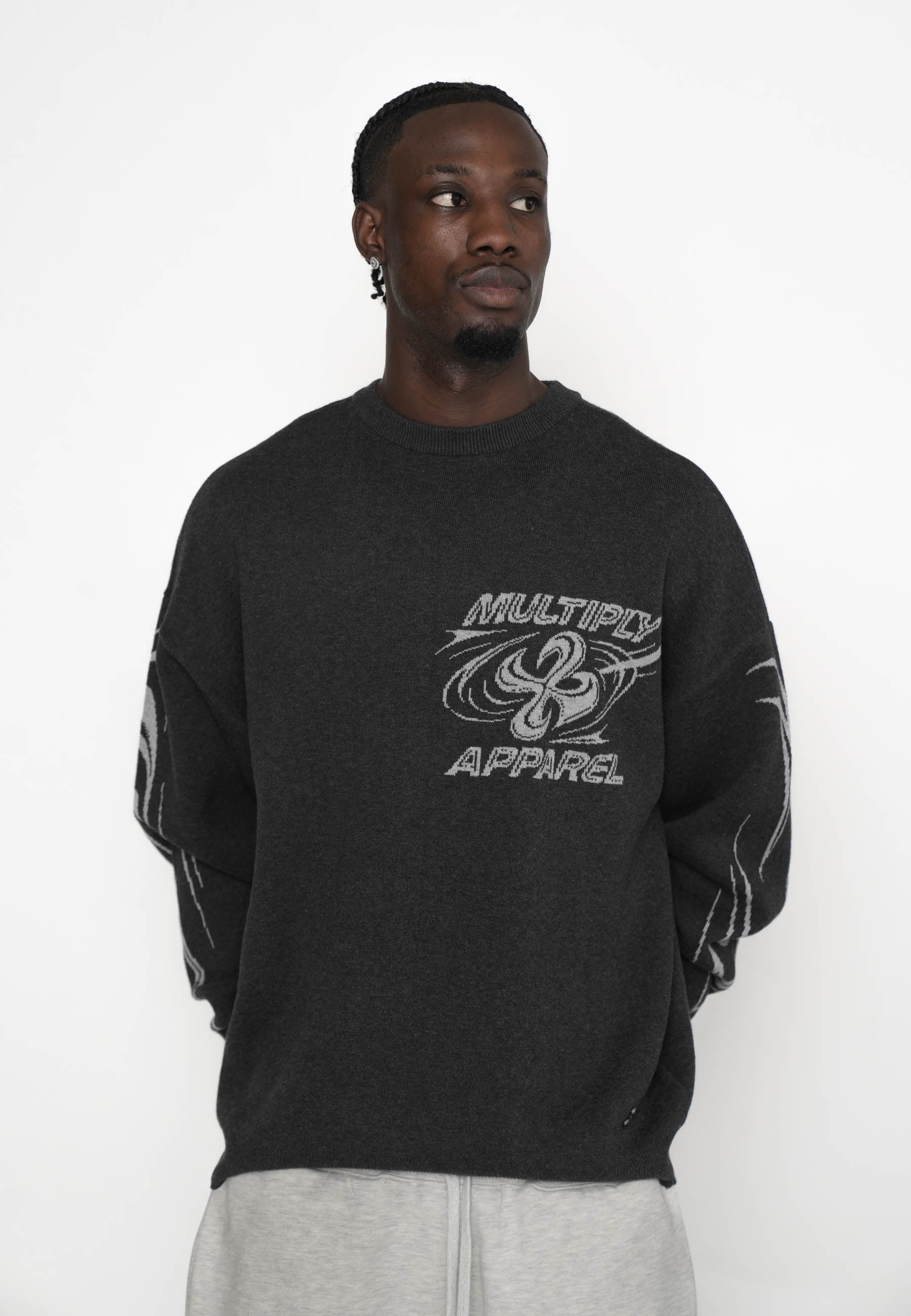 Multiply Apparel Oversize Sweatshirt TATTOED Anthrazit – weitere Ansicht 4