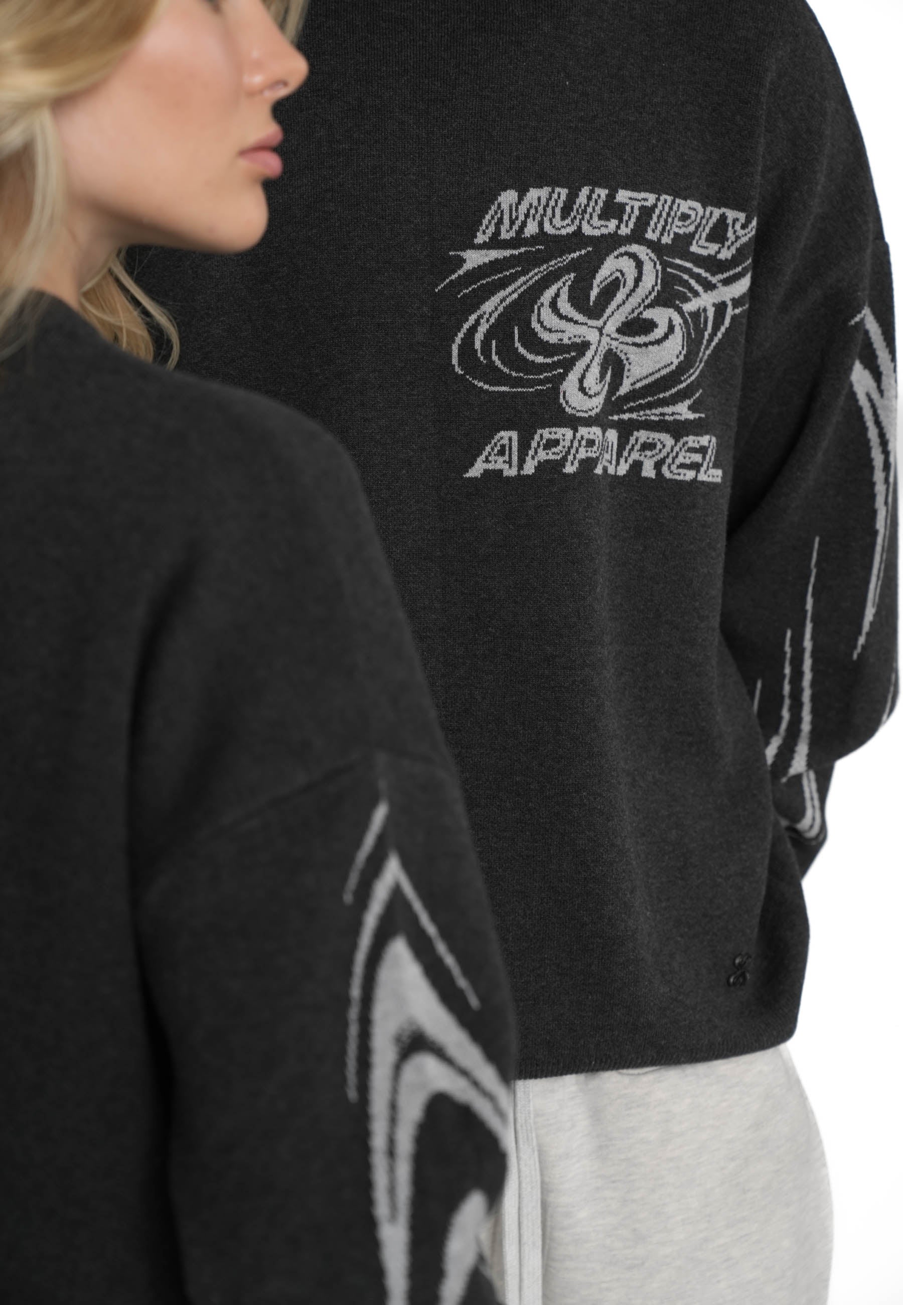 Multiply Apparel Oversize Sweatshirt TATTOED Anthrazit – weitere Ansicht 2