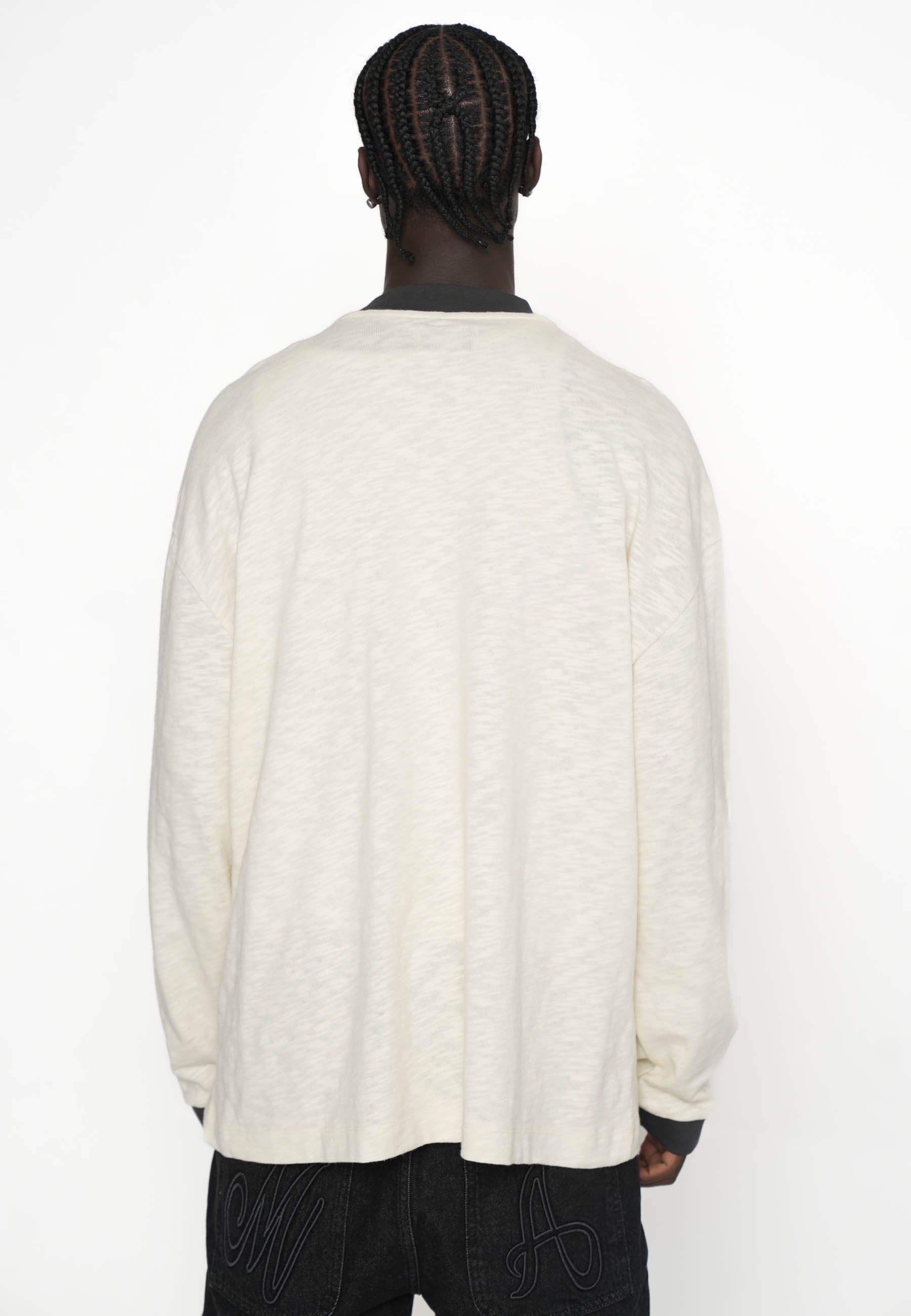Multiply Apparel Oversize Longsleeve T-shirt DEEP FIELD Cloud Cream – weitere Ansicht 4