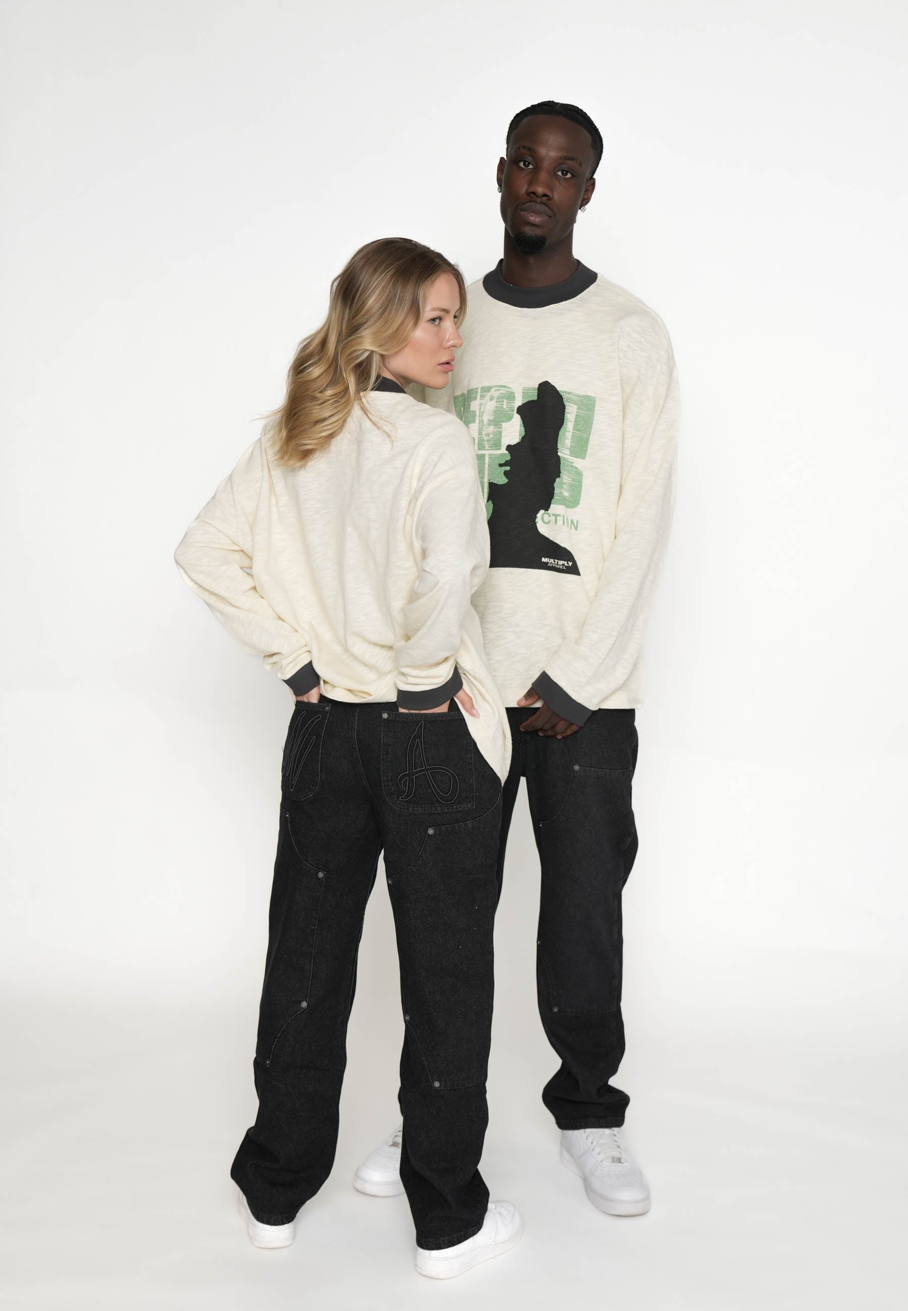 Multiply Apparel Oversize Longsleeve T-shirt DEEP FIELD Cloud Cream – weitere Ansicht 5