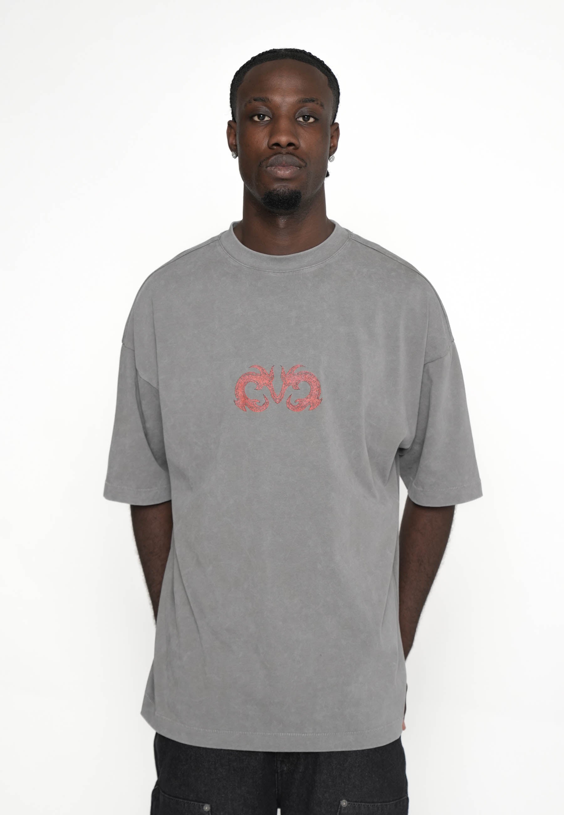 Multiply Apparel Oversize T-shirt CELTIC Gargoyle washed – weitere Ansicht 3