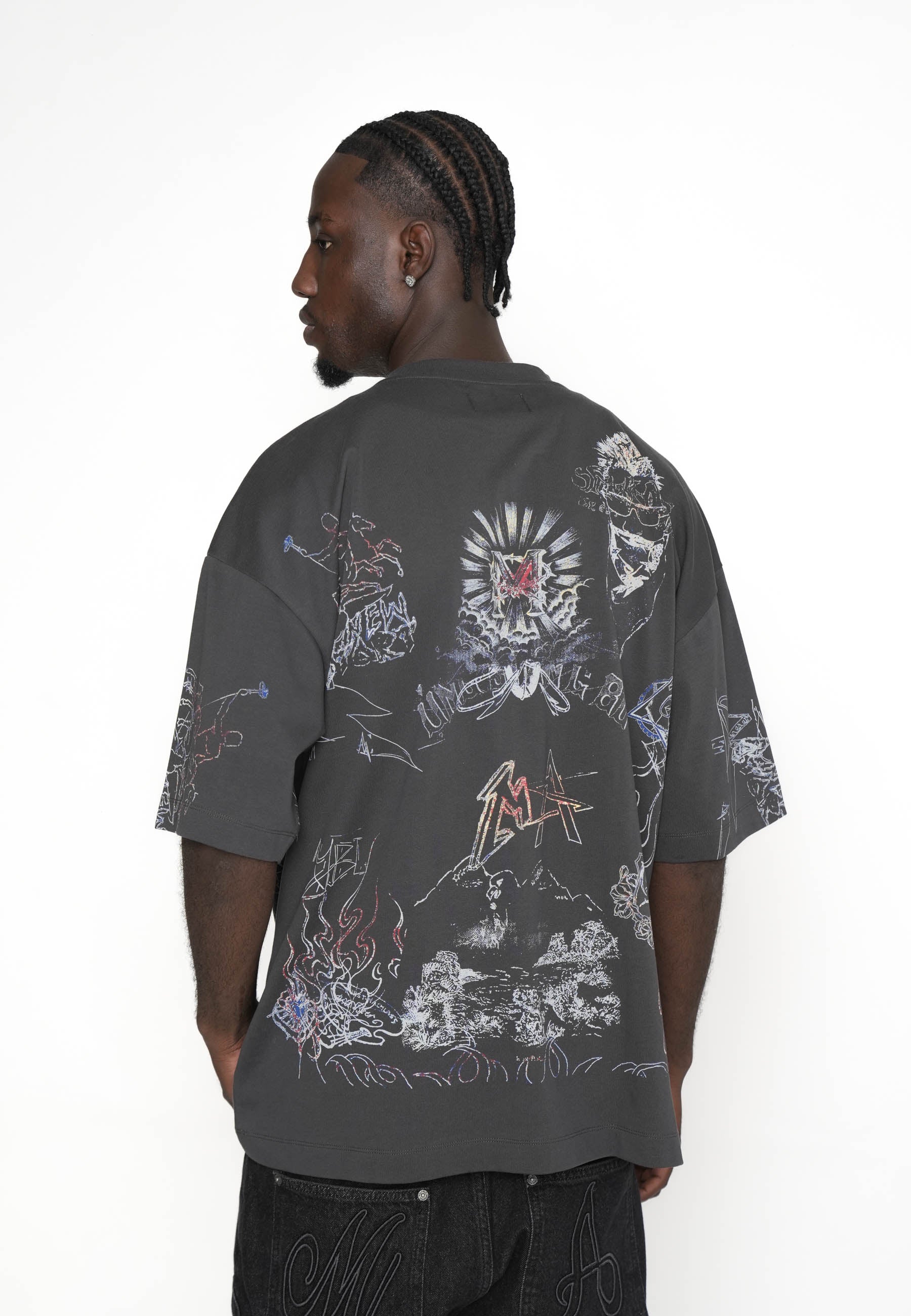 Oversize T-shirt FRESCO Black Soda Washed