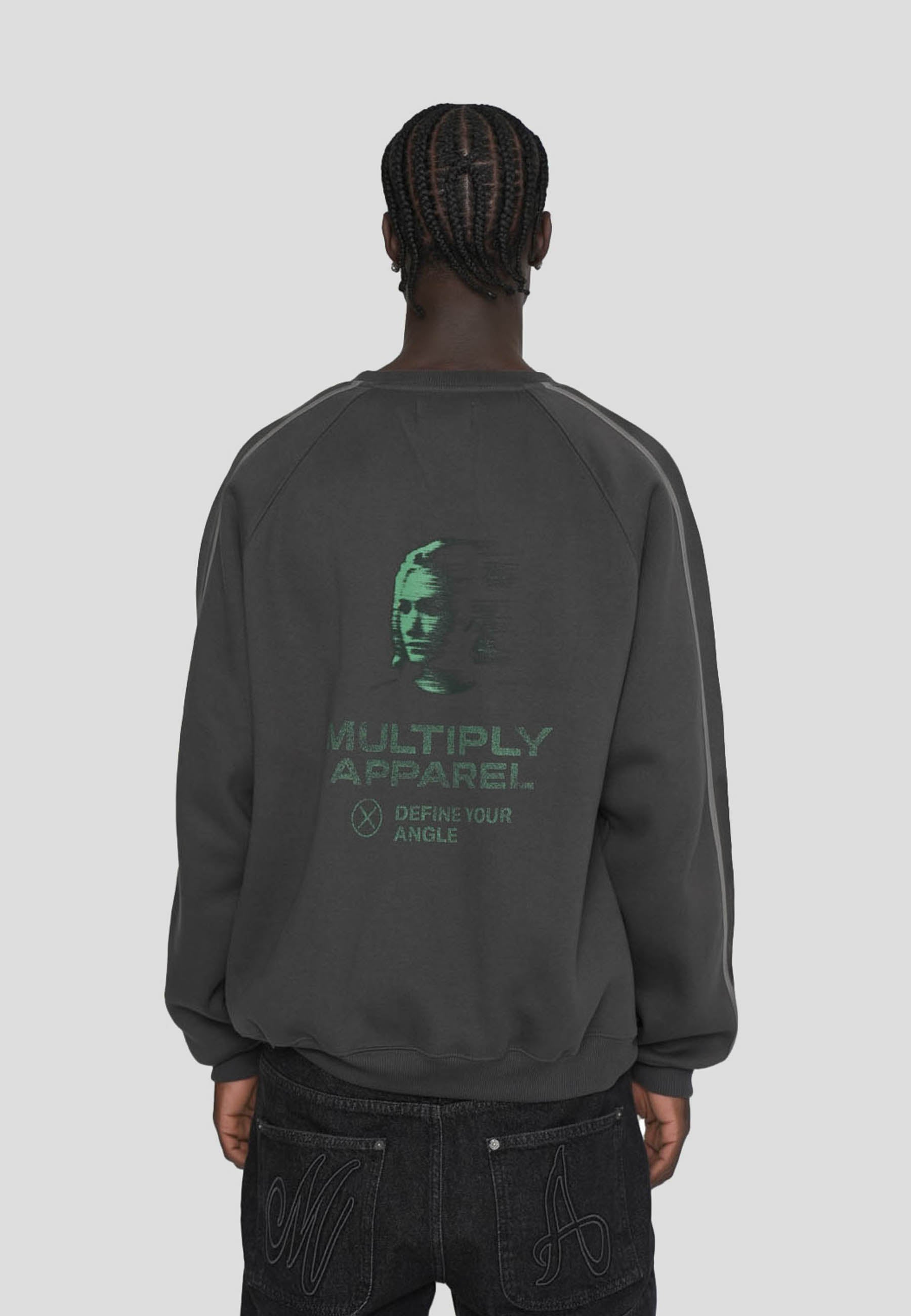 Multiply Apparel Oversize Sweatshirt SURVEILLANCE Black Soda Washed – weitere Ansicht 4