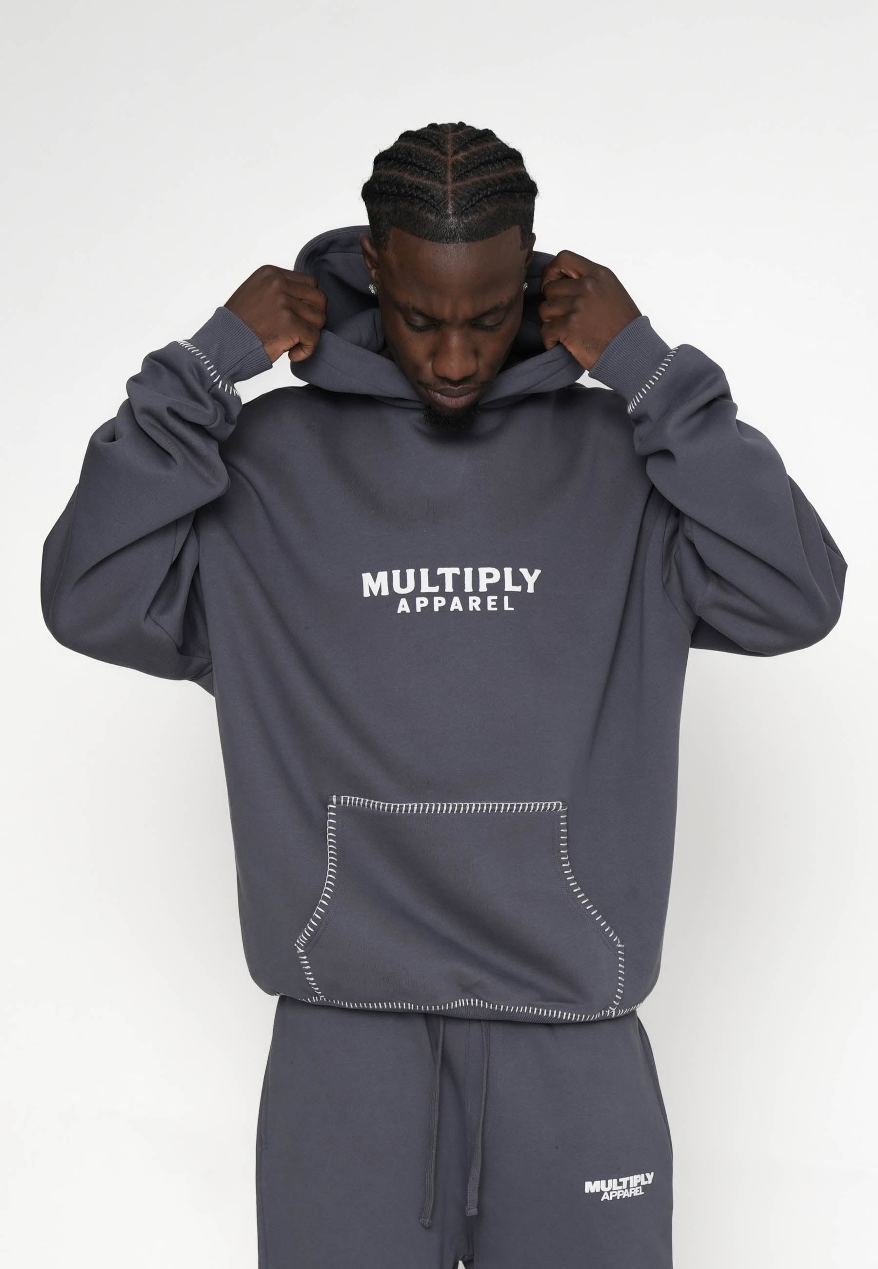 Multiply Apparel Oversize Hoodie STITCHES Odyssey Gray – weitere Ansicht 2