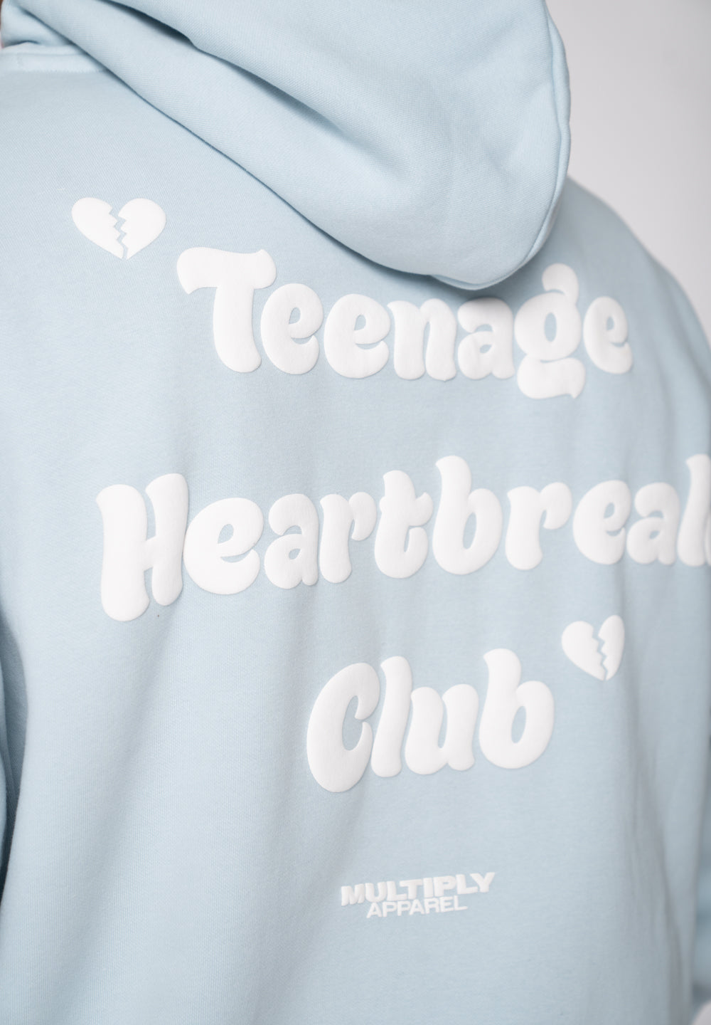 Multiply Apparel Oversize Hoodie HEARTBREAK CLUB Baby Blue – weitere Ansicht 4
