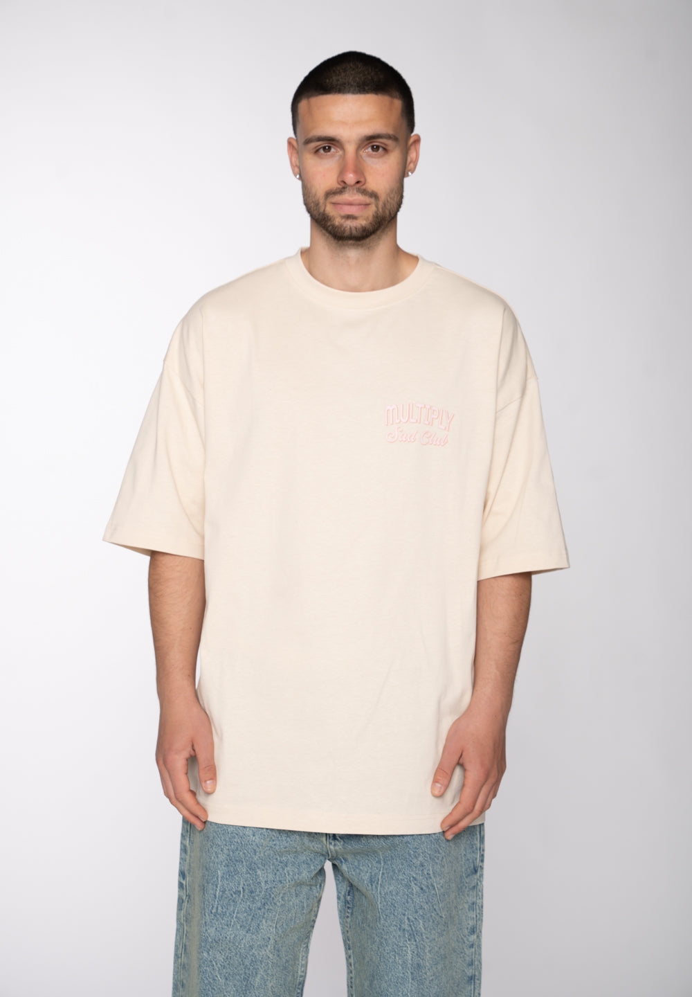 Multiply Apparel Oversize T-Shirt SAD CLUB White Smoke – weitere Ansicht 2
