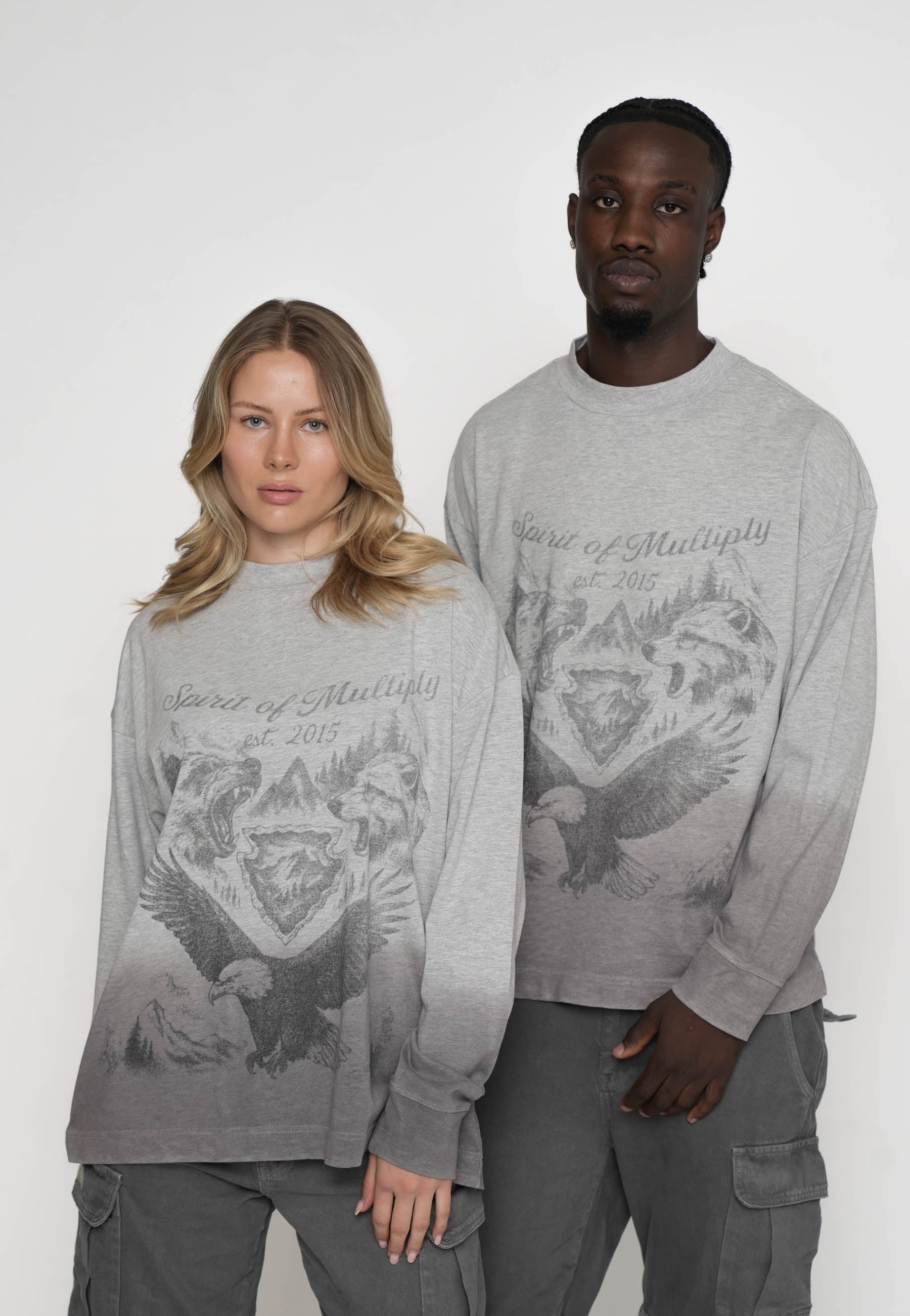 Oversize Longsleeve CAMPSITE Grey Melange