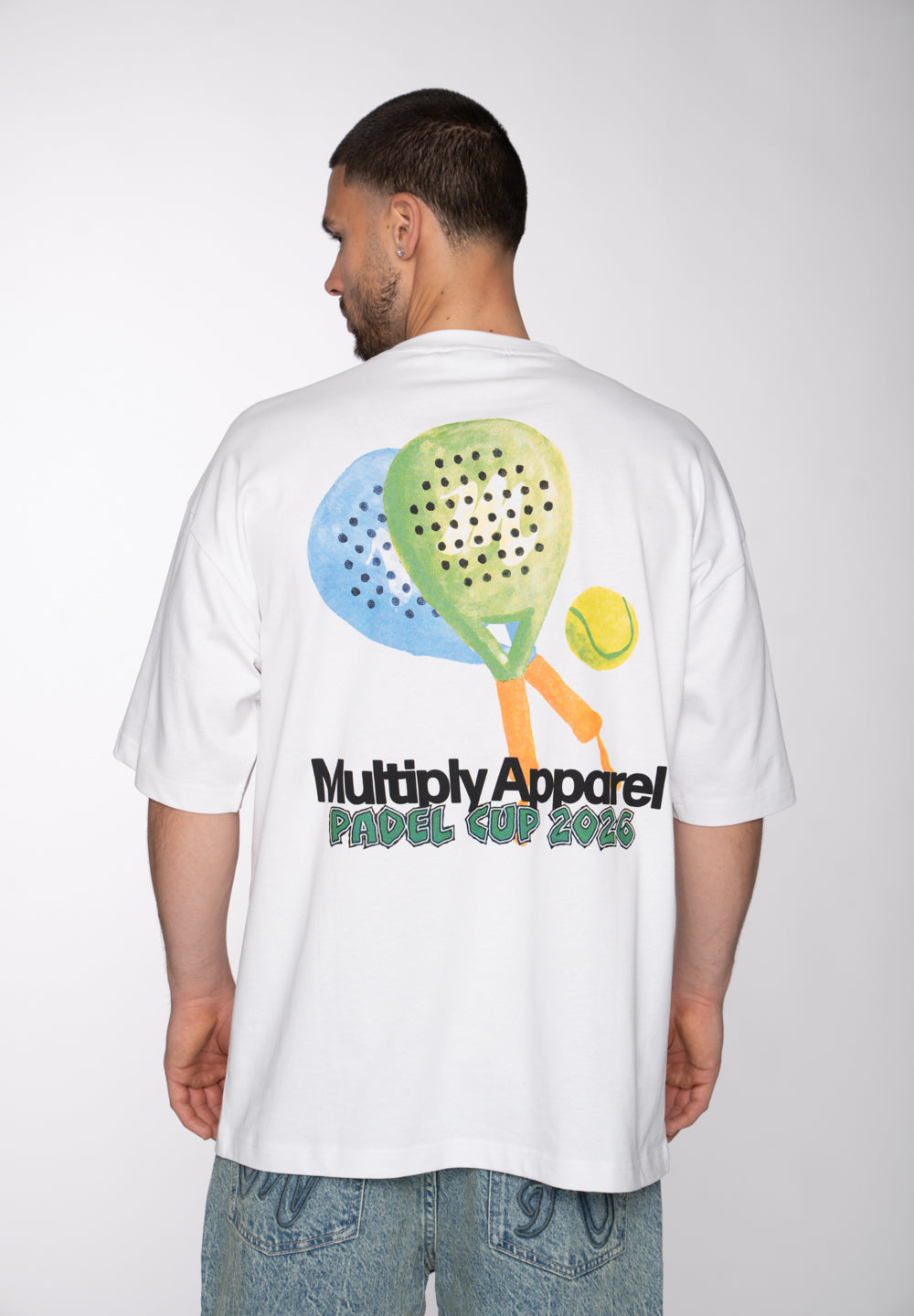 Multiply Apparel Oversize T-Shirt PADEL CUP White – Frontalansicht