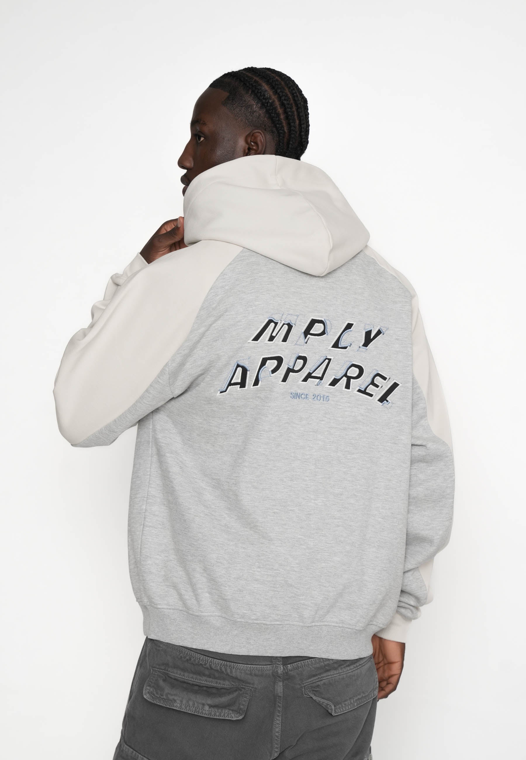 Multiply Apparel Oversize Zip Hoodie CONFIGURATION Grey Melange – weitere Ansicht 4