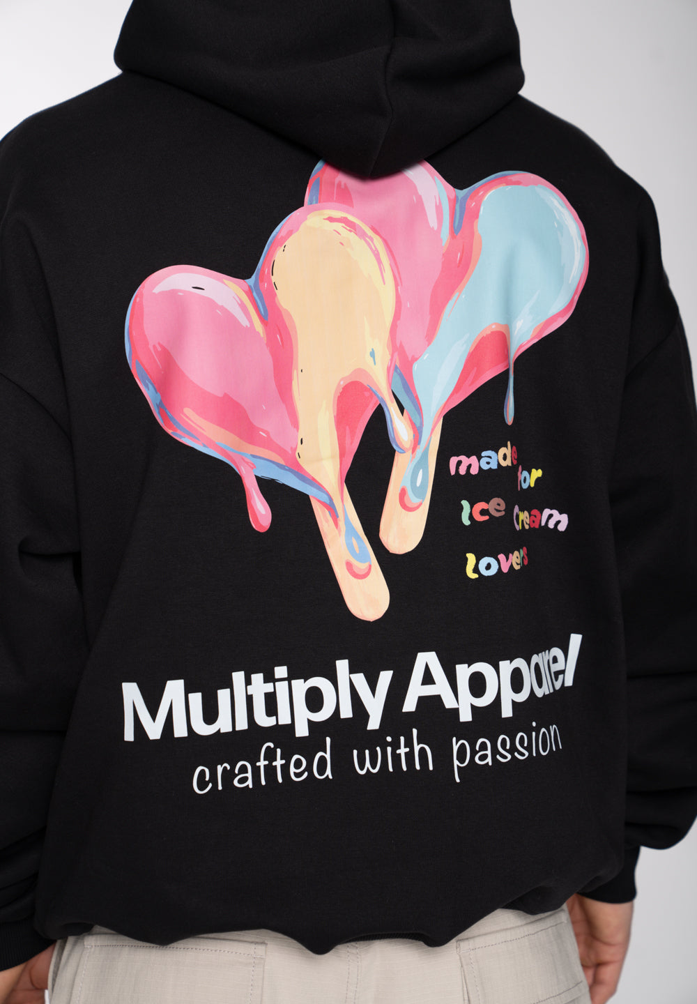 Multiply Apparel Oversize Hoodie ICE CREAM LOVERS Black – weitere Ansicht 5